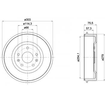 Hella Pagid 355301731 Brake Drum product image 1 of 1