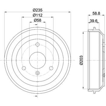 Hella Pagid 355301851 Brake Drum product image 4 of 4