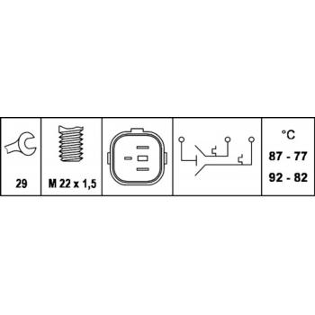 HELLA 007837071 Engine Cooling Fan Switch product image 1 of 1