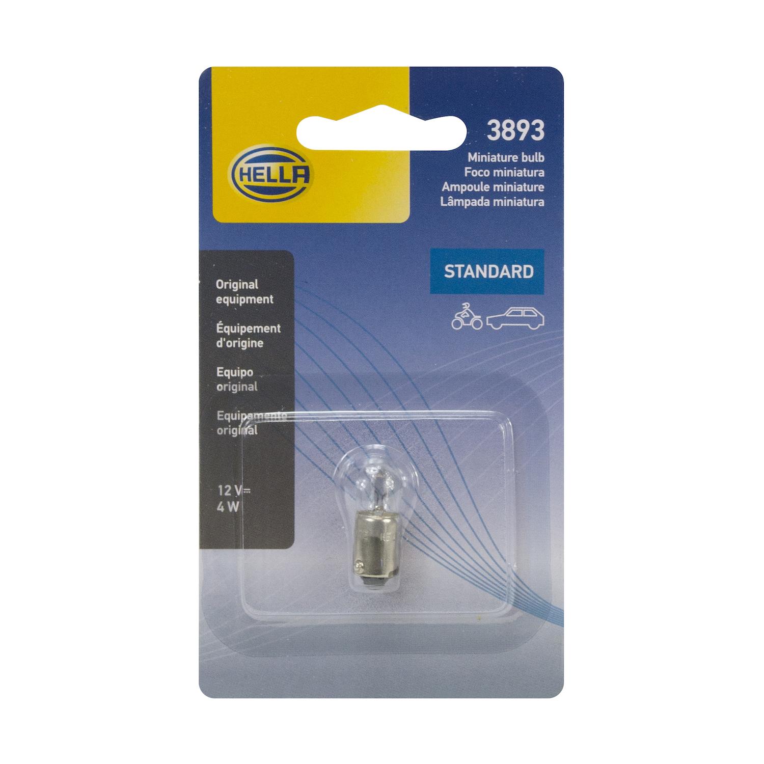 HELLA 3893SB - Multi Purpose Light Bulb HELLA 3893SB Courtesy Light Bulb product image 2 of 2