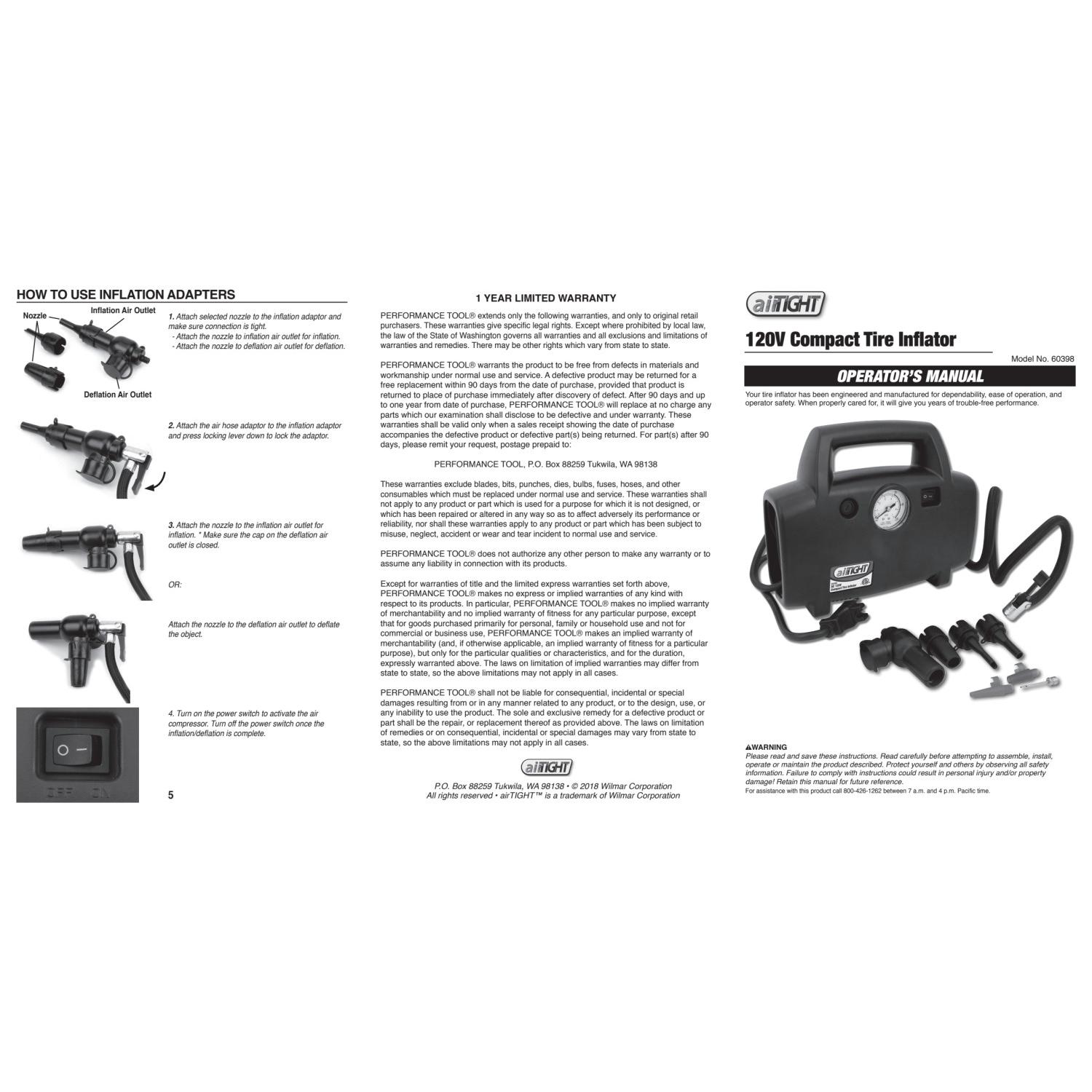 Performance Tool 60398 Tire Inflator product image 3 of 4