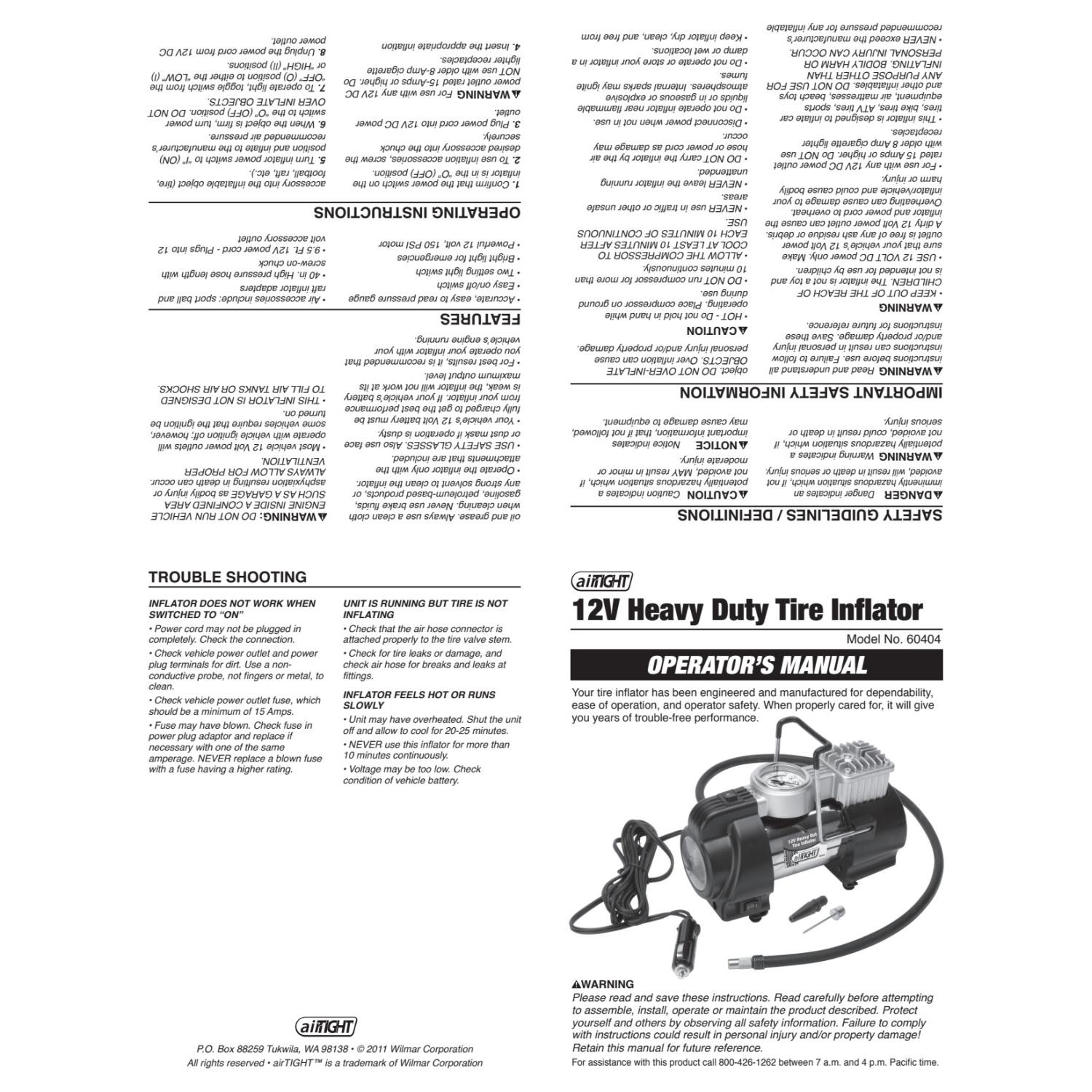 Performance Tool 60404 Tire Inflator product image 2 of 3