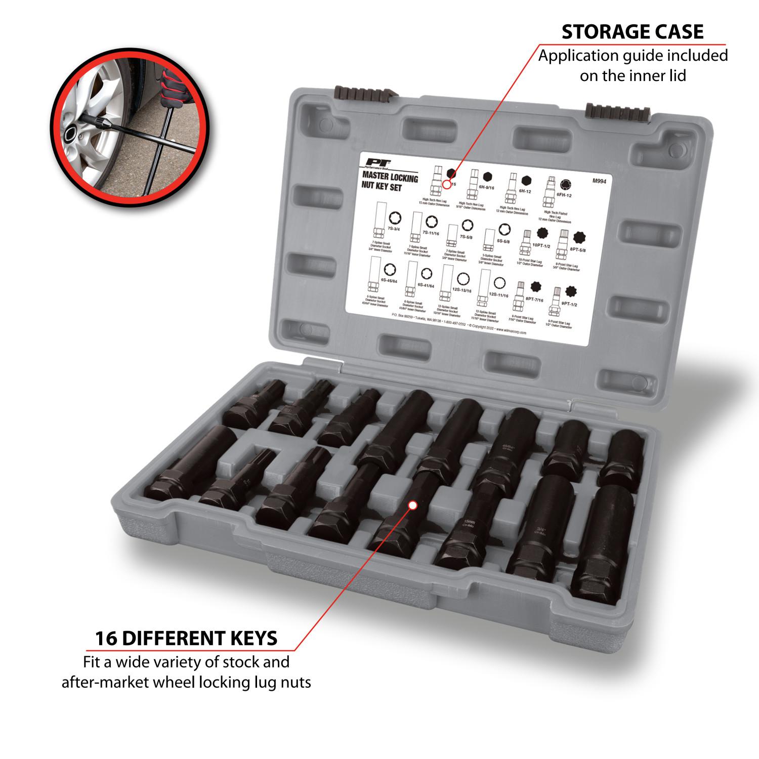 Performance Tool M994 Locking Lug Nut Master Key Set product image 6 of 11