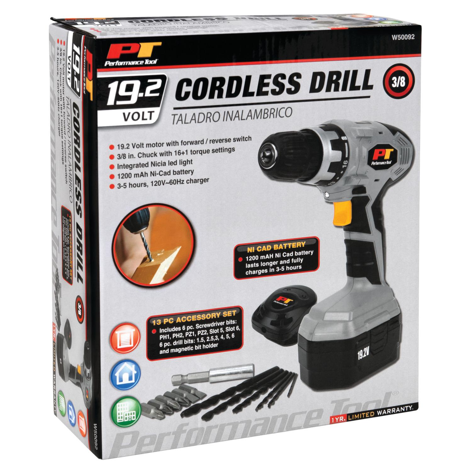 Performance Tool W50092 Cordless Drill product image 1 of 8