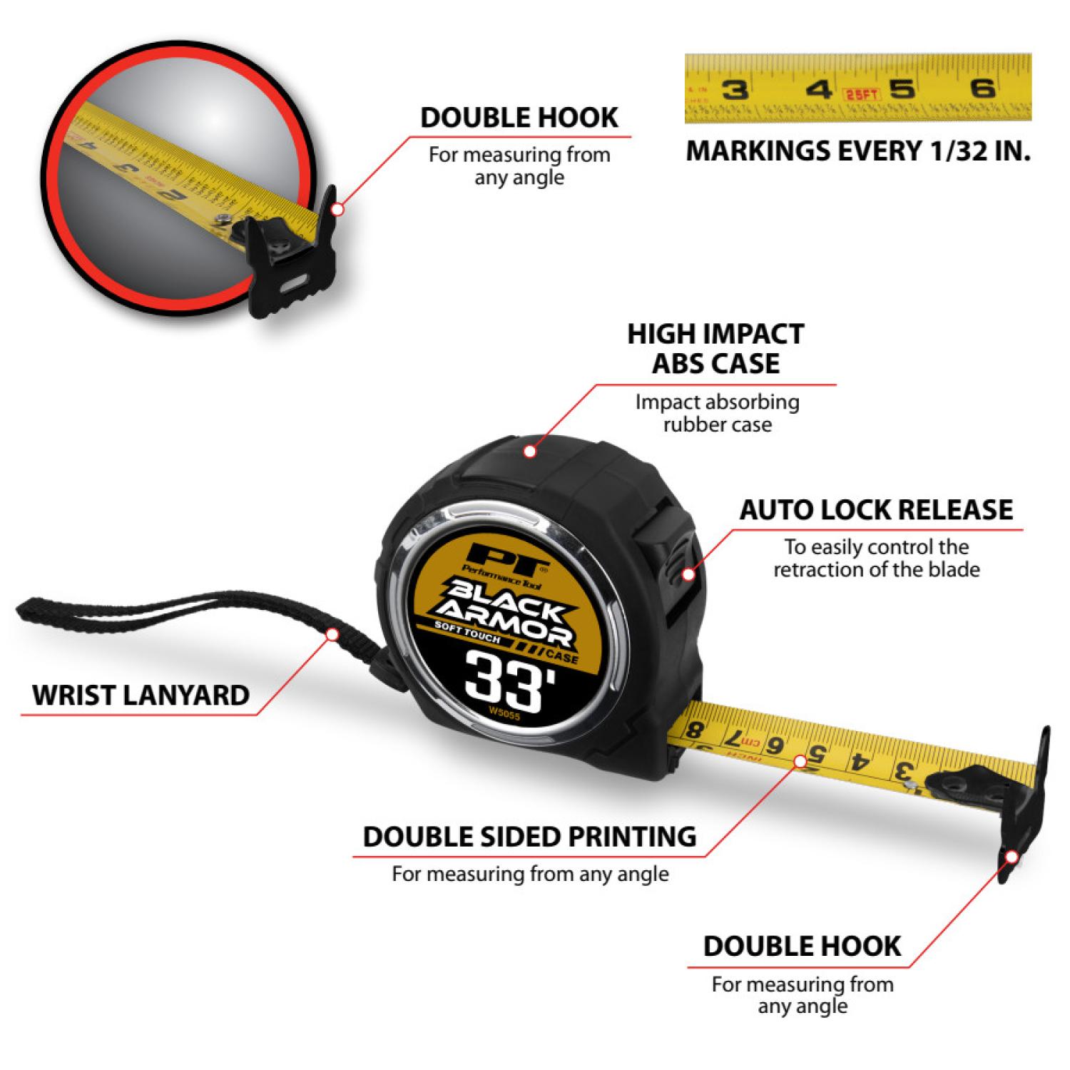 Performance Tool W5055 tape measure product image 3 of 10