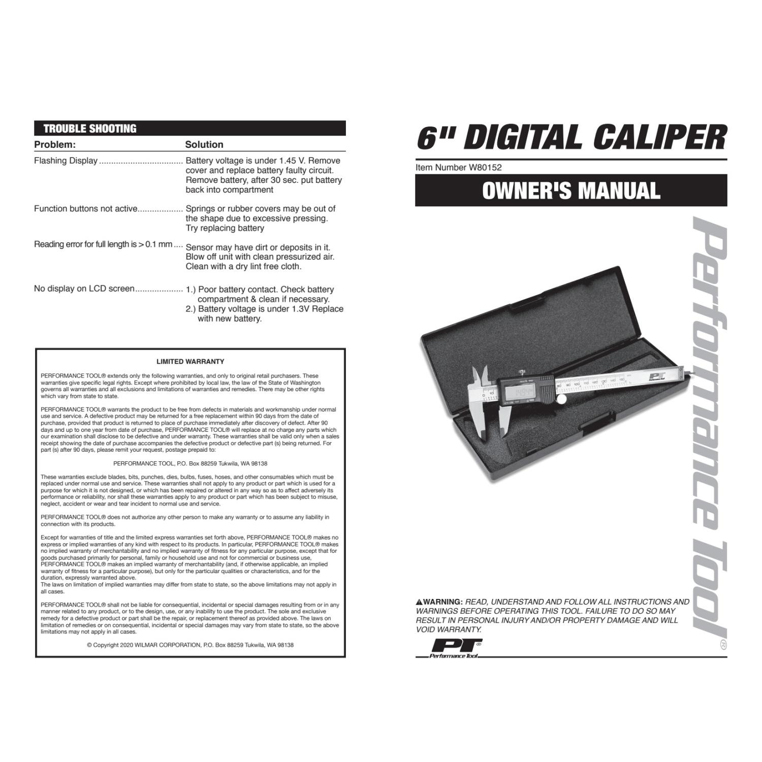 Performance Tool W80152 - Caliper Measuring Tool Performance Tool W80152 Caliper Measuring Tool product image 7 of 8
