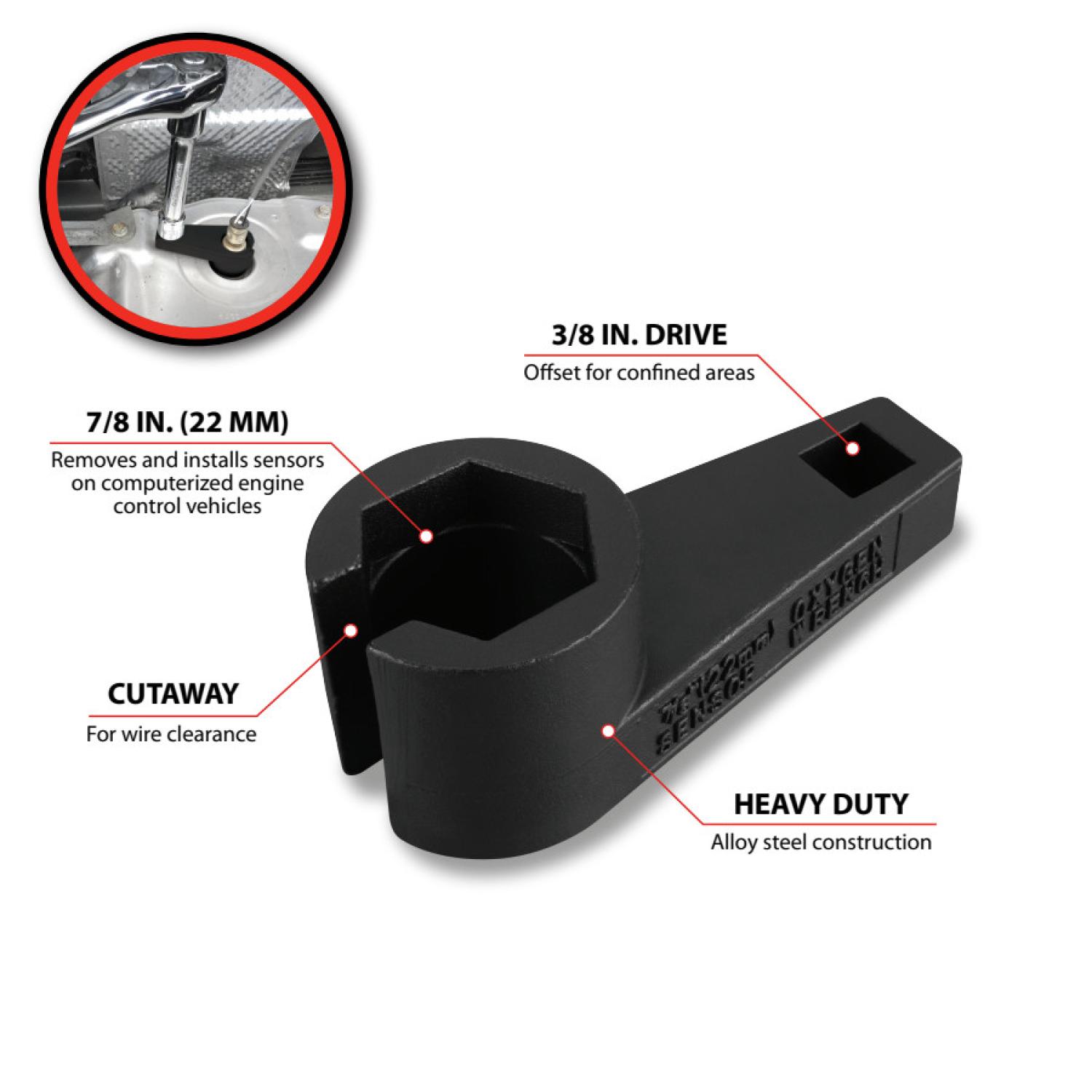 Performance Tool W80491 Oxygen Sensor Wrench product image 2 of 4
