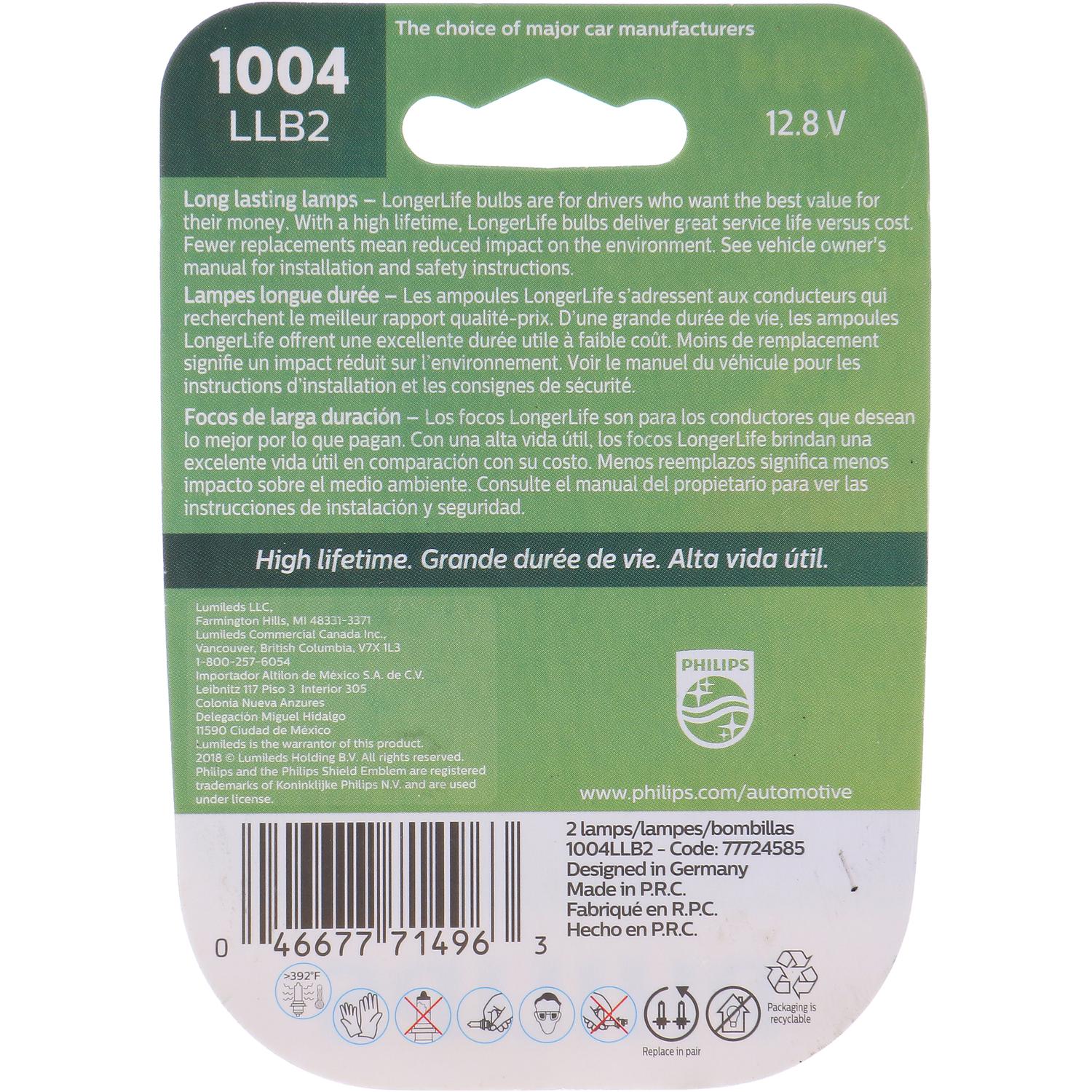 Philips 1004LLB2 - Trunk Light Bulb Philips 1004LLB2 Courtesy Light Bulb product image 6 of 10