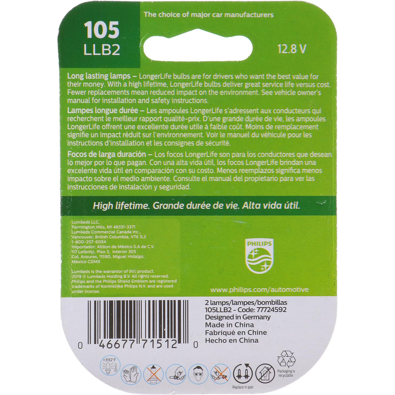 Philips 105LLB2 - Multi Purpose Light Bulb Philips 105LLB2 Courtesy Light Bulb product image 6 of 10