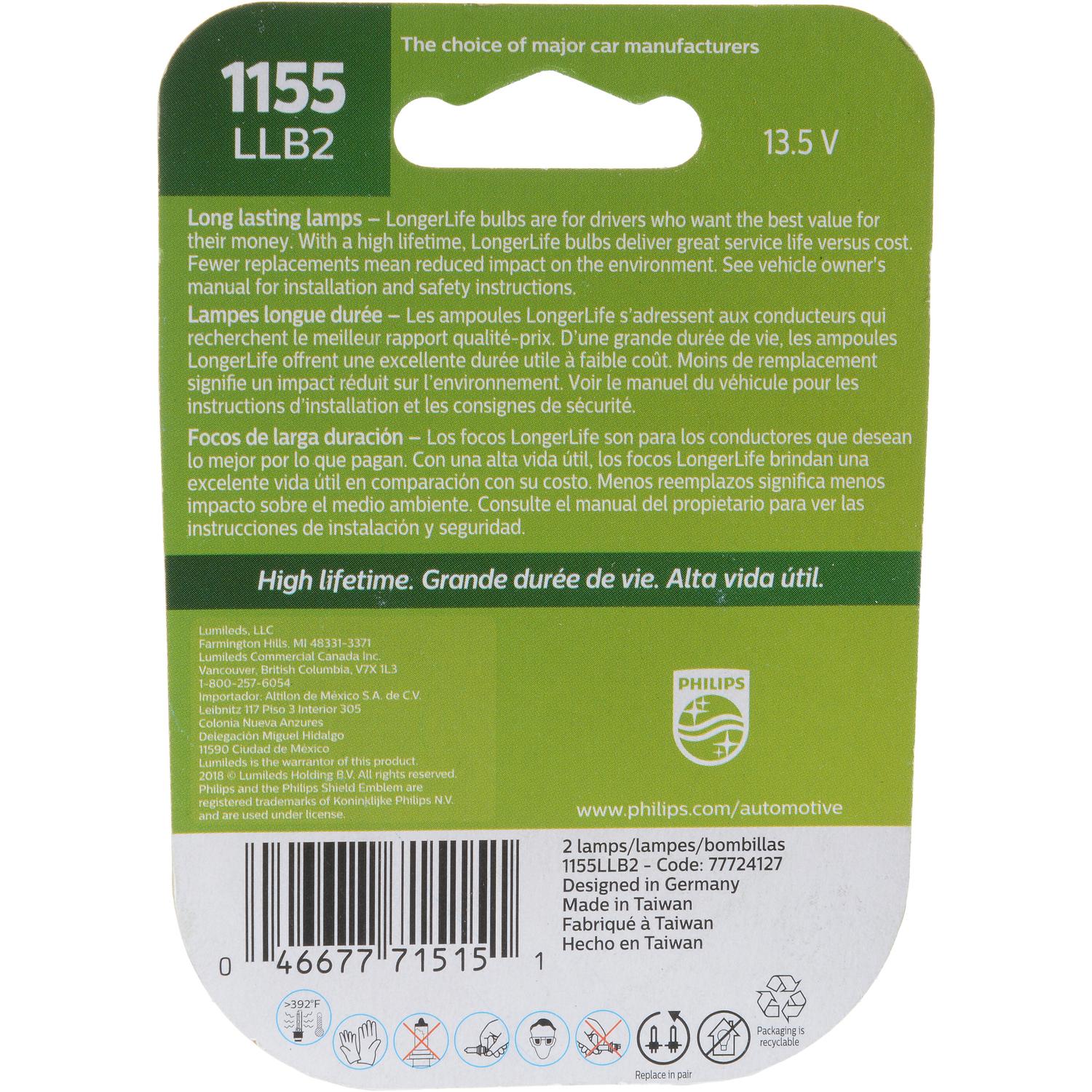Philips 1155LLB2 Center High Mount Stop Light Bulb product image 6 of 10