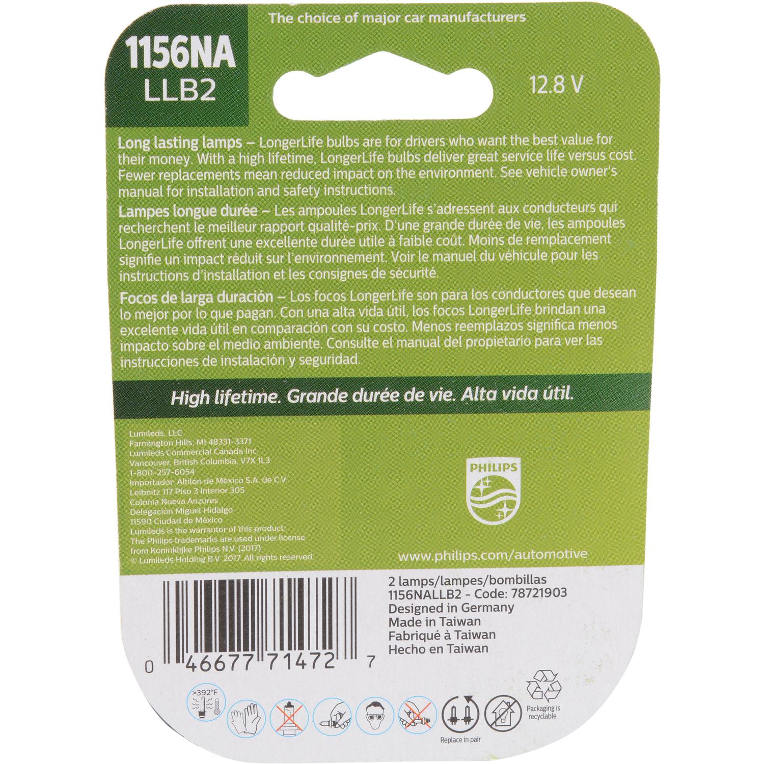 Philips 1156NALLB2 Back Up Light Bulb product image 6 of 10