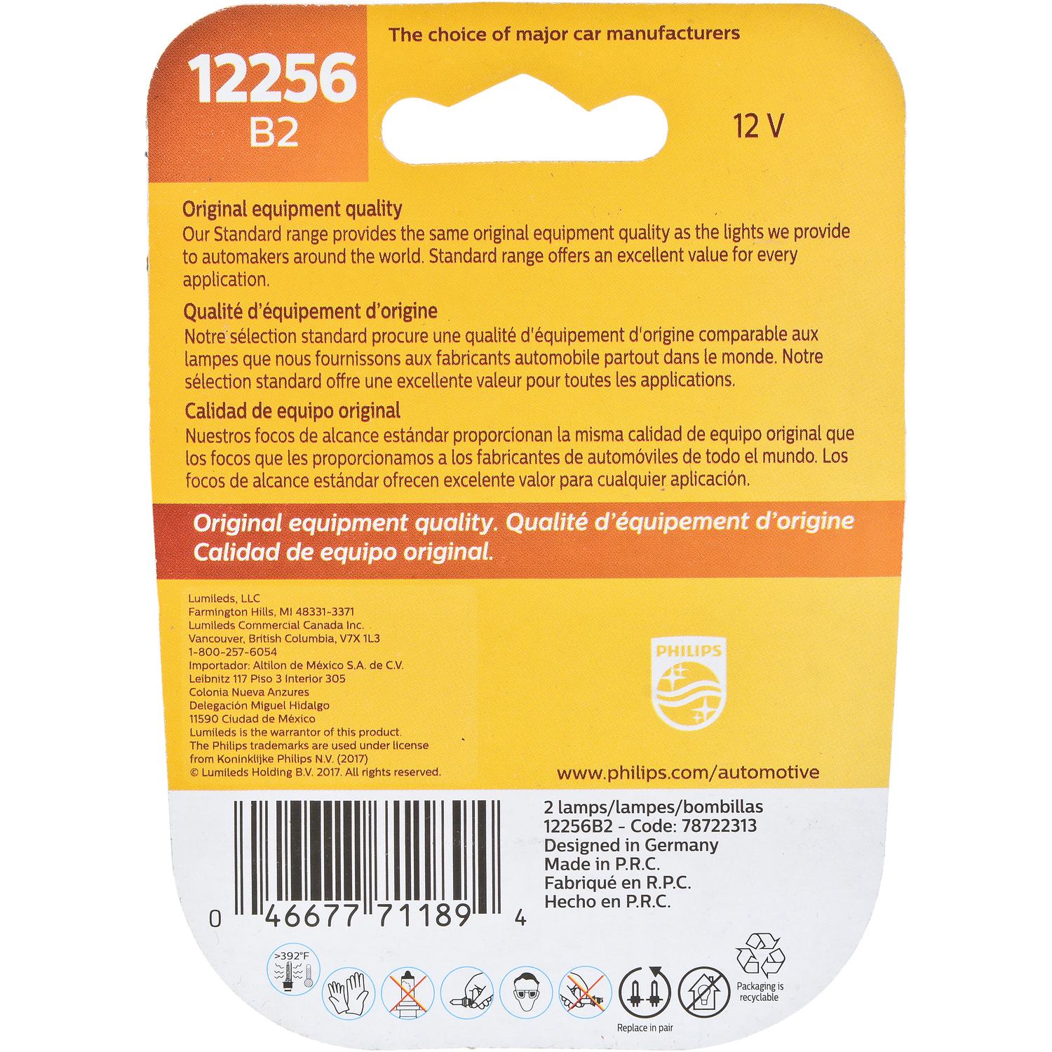 Philips 12256B2 - Instrument Panel Light Bulb Philips 12256B2 Auto Trans Indicator Light Bulb product image 5 of 8