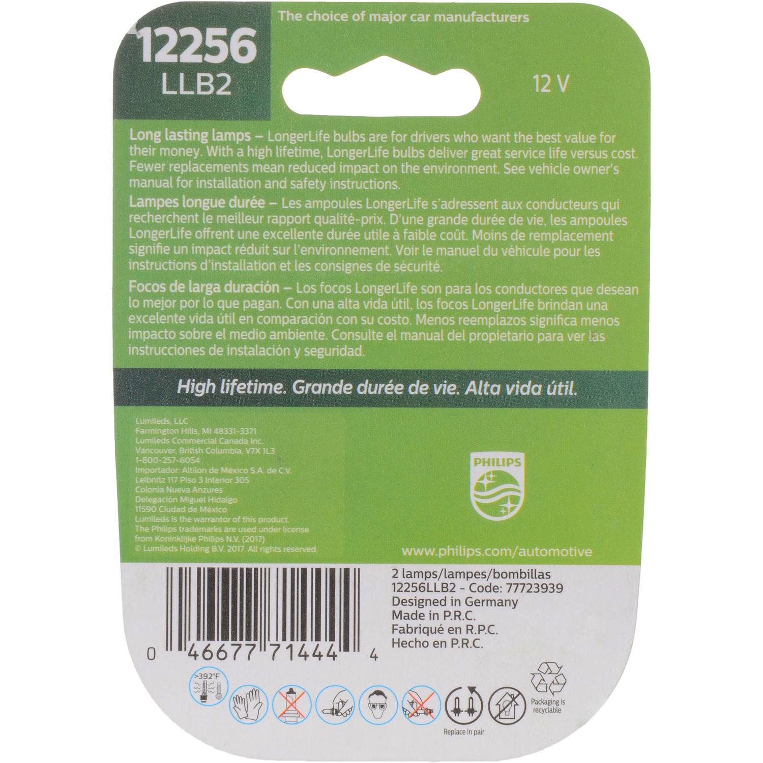 Philips 12256LLB2 - Instrument Panel Light Bulb Philips 12256LLB2 Auto Trans Indicator Light Bulb product image 6 of 10