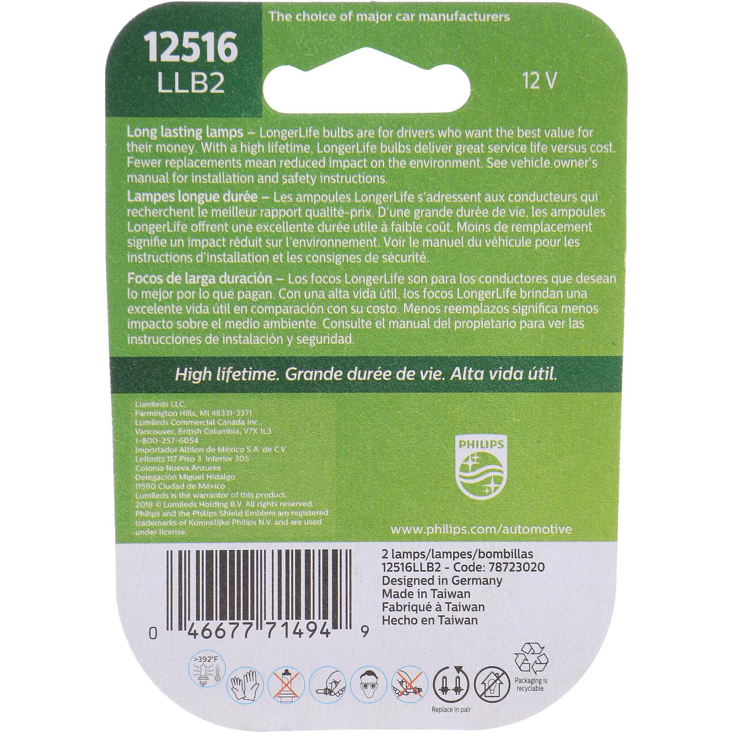 Philips 12516LLB2 - Instrument Panel Light Bulb Philips 12516LLB2 Ash Tray Light Bulb product image 6 of 10