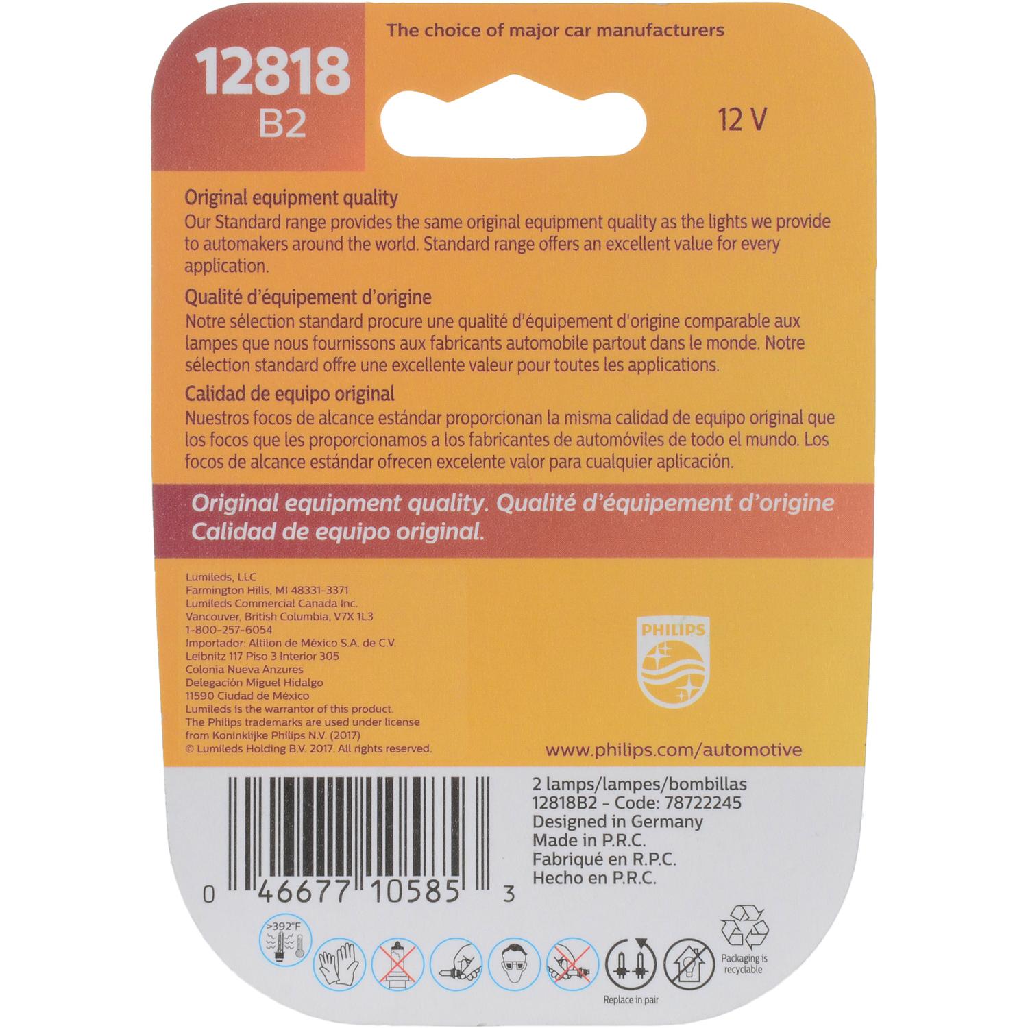 Philips 12818B2 - Multi Purpose Light Bulb Philips 12818B2 Courtesy Light Bulb product image 6 of 10