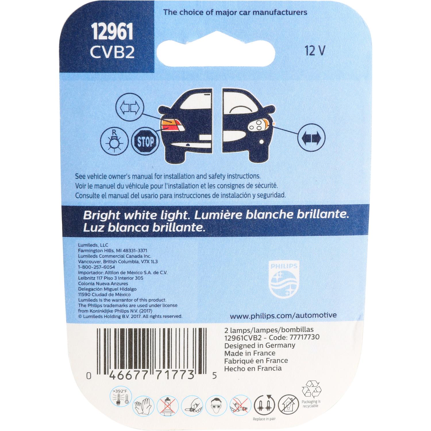 Philips 12961CVB2 - Multi Purpose Light Bulb Philips 12961CVB2 Back Up Light Bulb product image 11 of 19