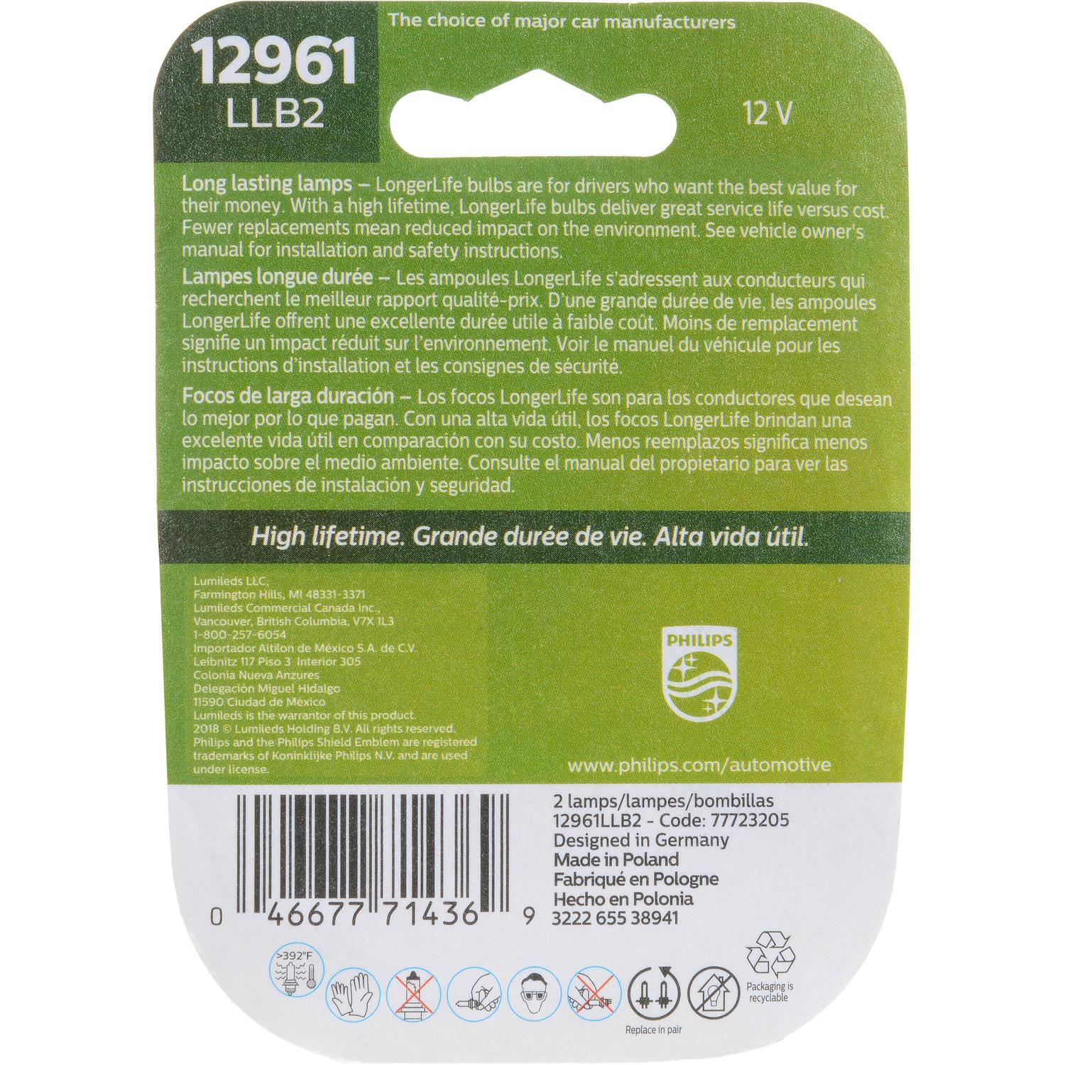 Philips 12961LLB2 Back Up Light Bulb product image 11 of 20