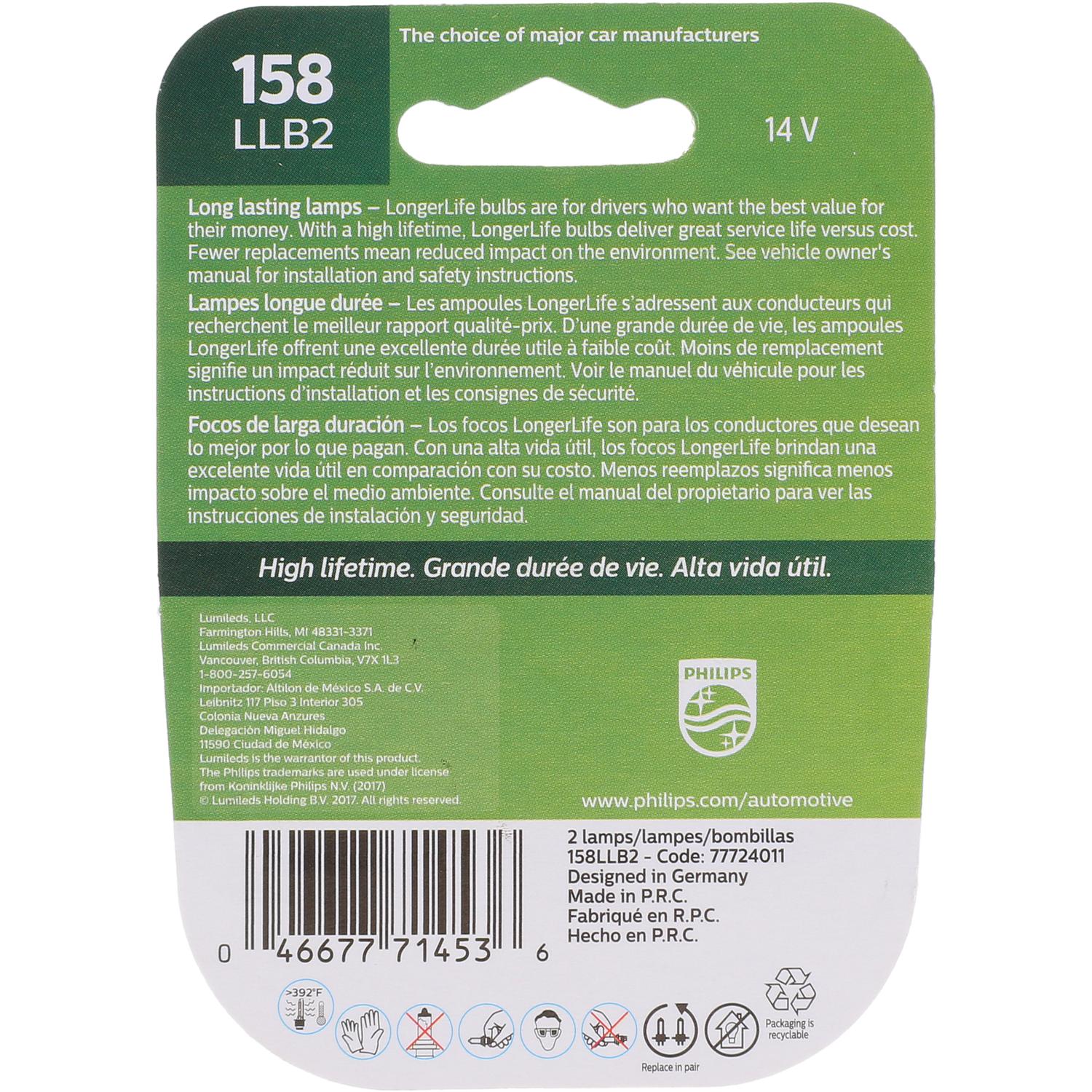 Philips 158LLB2 - Multi Purpose Light Bulb Philips 158LLB2 Ash Tray Light Bulb product image 5 of 9