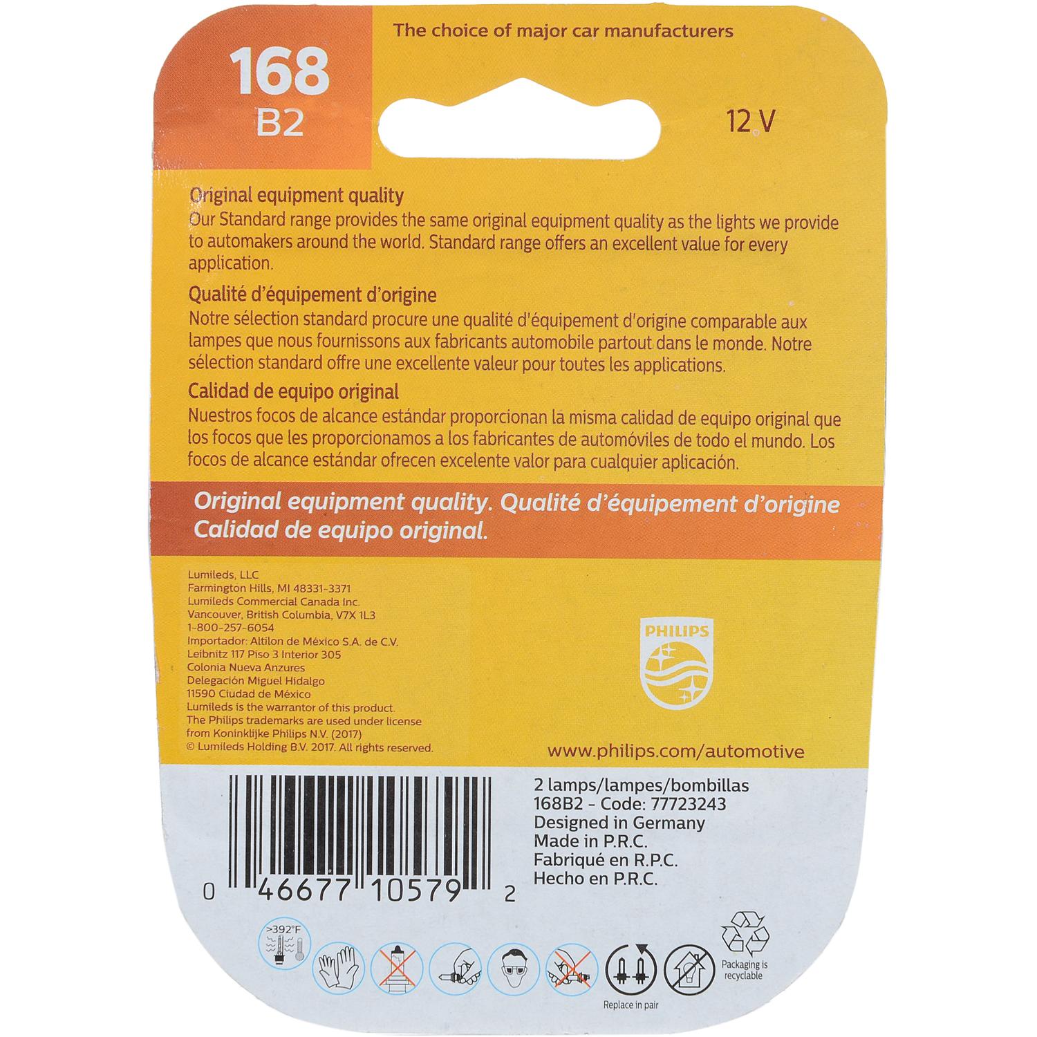 Philips 168B2 - Multi Purpose Light Bulb Philips 168B2 Ash Tray Light Bulb product image 6 of 10
