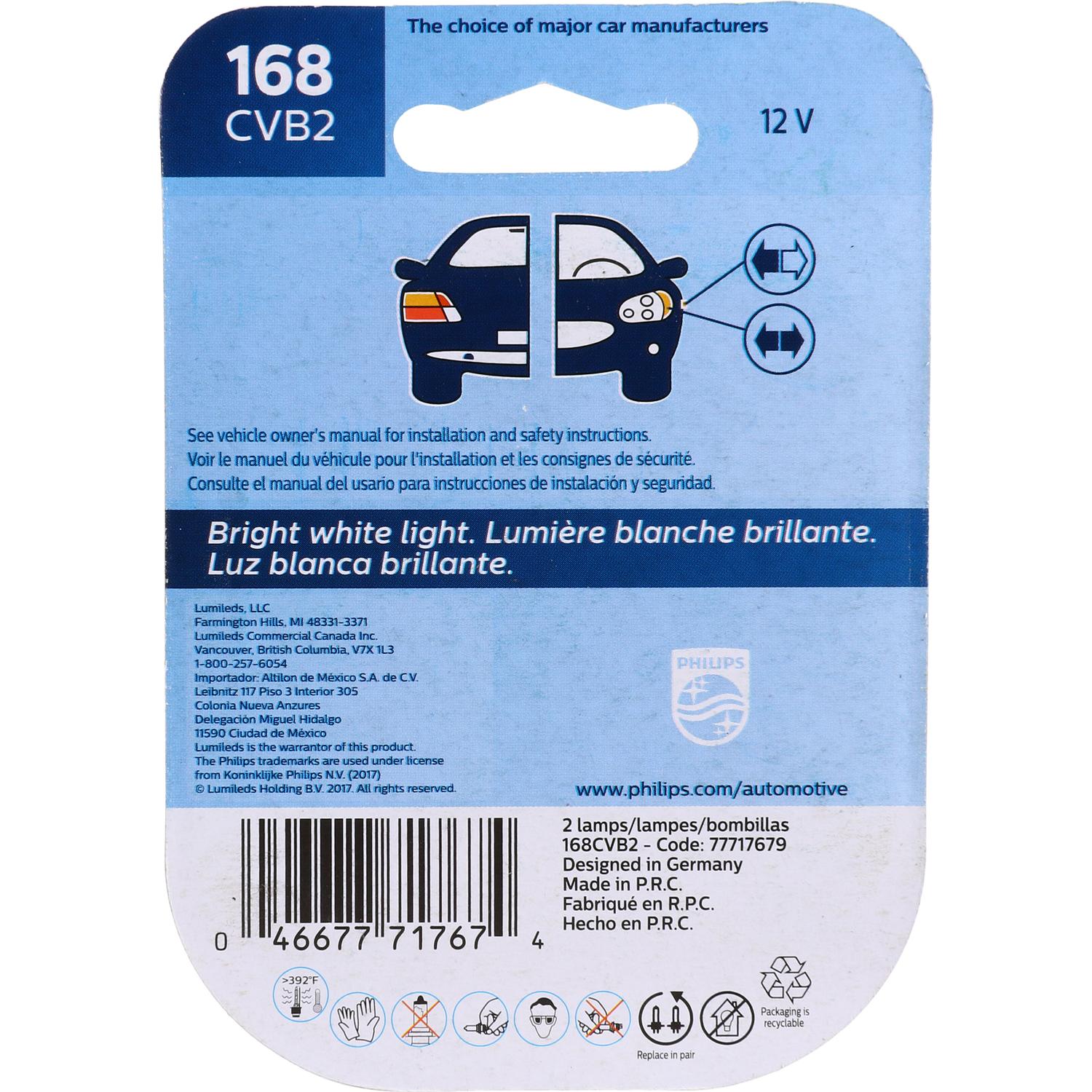 Philips 168CVB2 - Multi Purpose Light Bulb Philips 168CVB2 Ash Tray Light Bulb product image 6 of 10