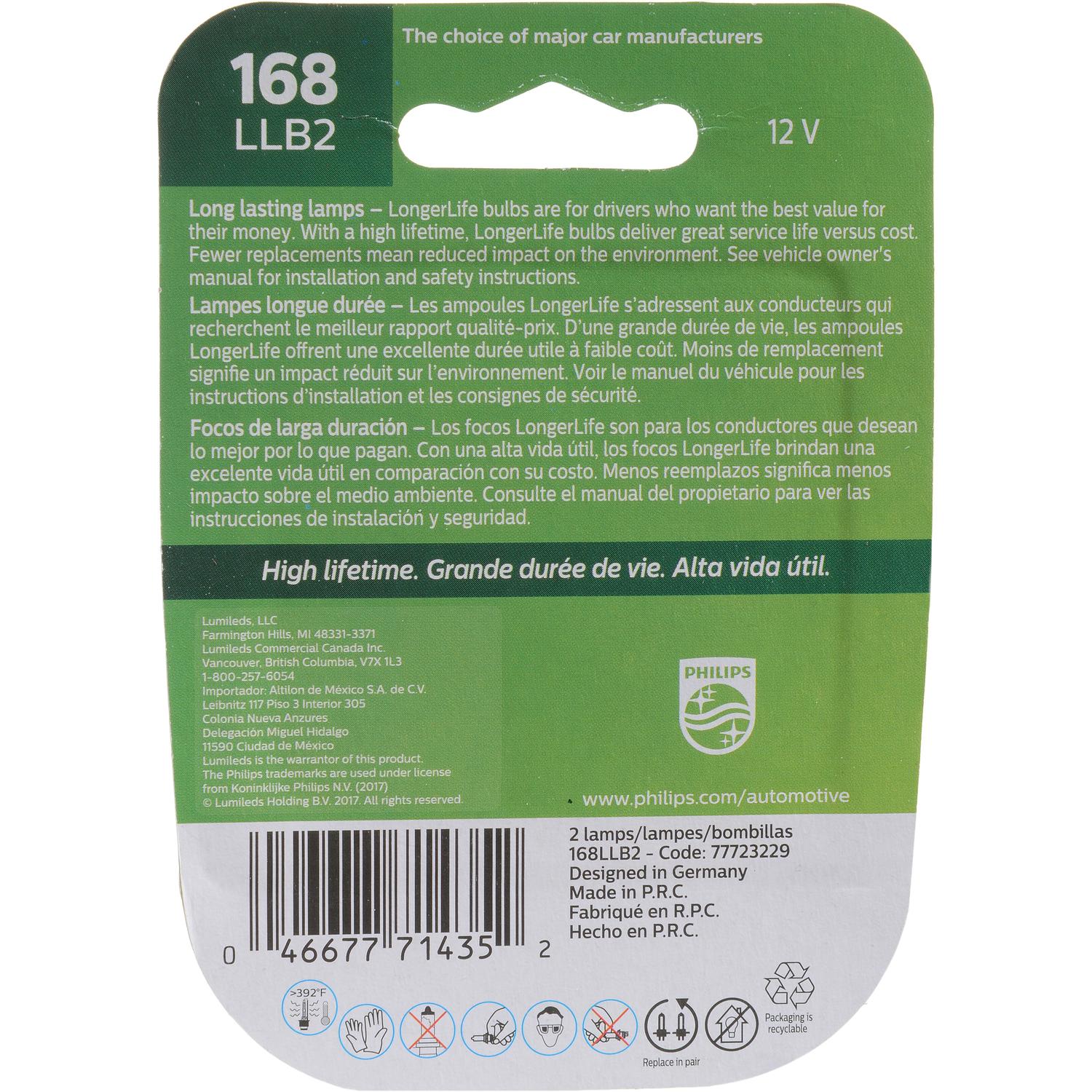 Philips 168LLB2 - Multi Purpose Light Bulb Philips 168LLB2 Ash Tray Light Bulb product image 6 of 10