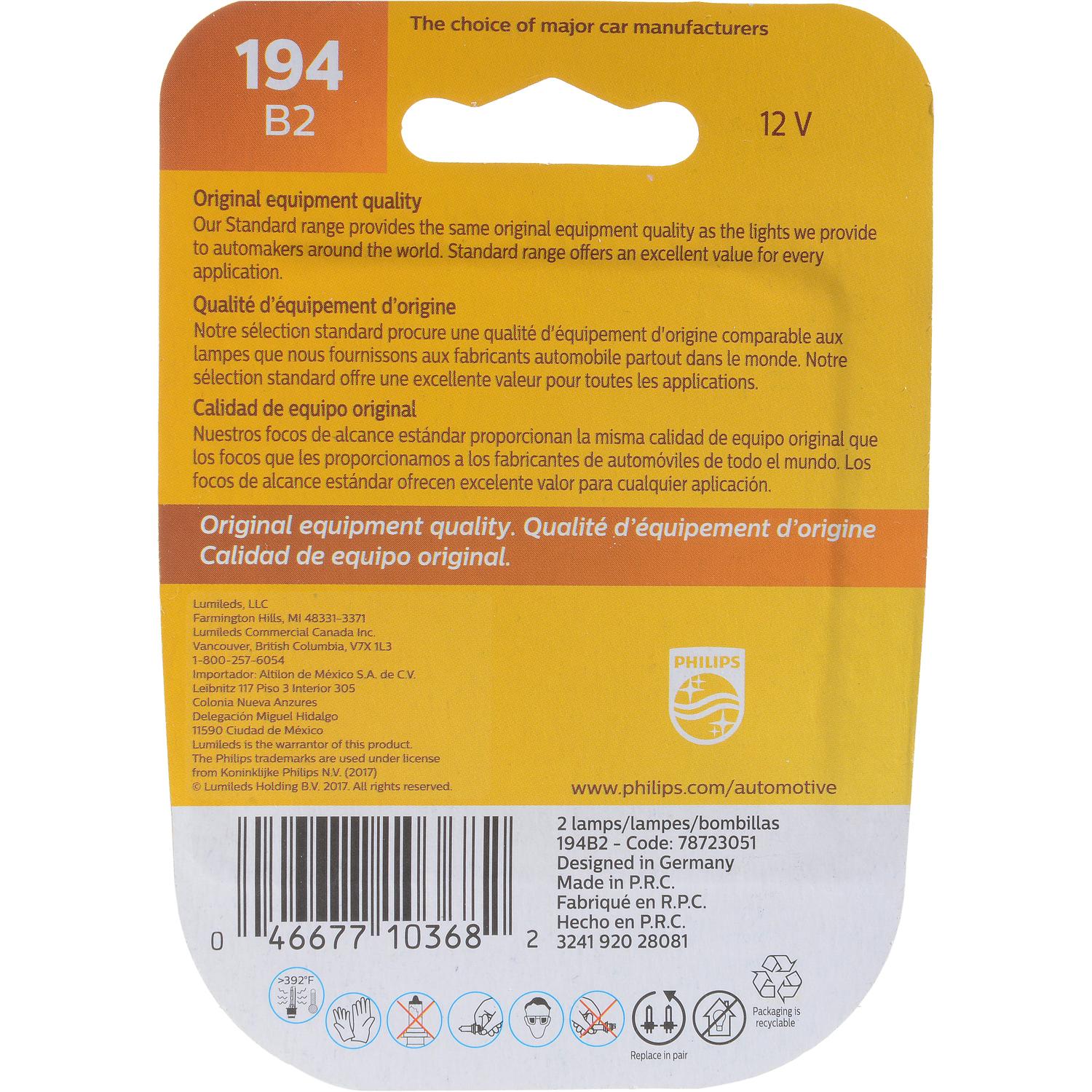 Philips 194B2 - Multi Purpose Light Bulb Philips 194B2 Ash Tray Light Bulb product image 6 of 10