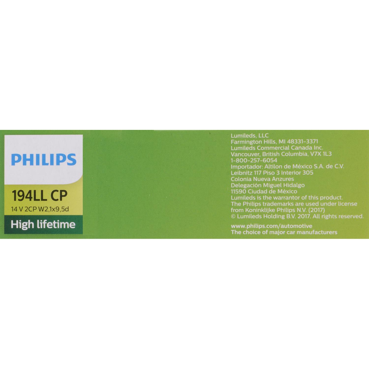 Philips 194LLCP - Multi Purpose Light Bulb Philips 194LLCP Ash Tray Light Bulb product image 6 of 10