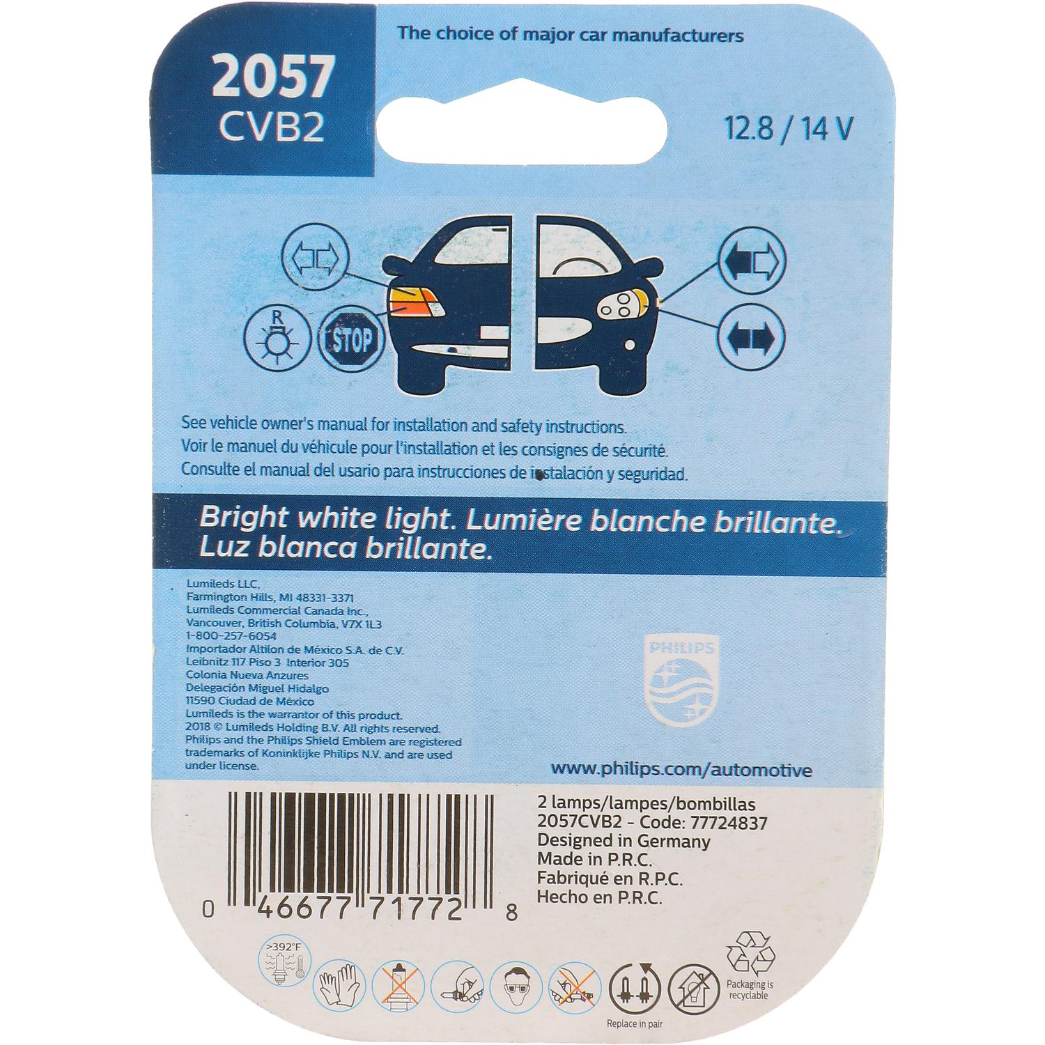 Philips 2057CVB2 - Center High Mount Stop Light Bulb Philips 2057CVB2 Back Up Light Bulb product image 6 of 10