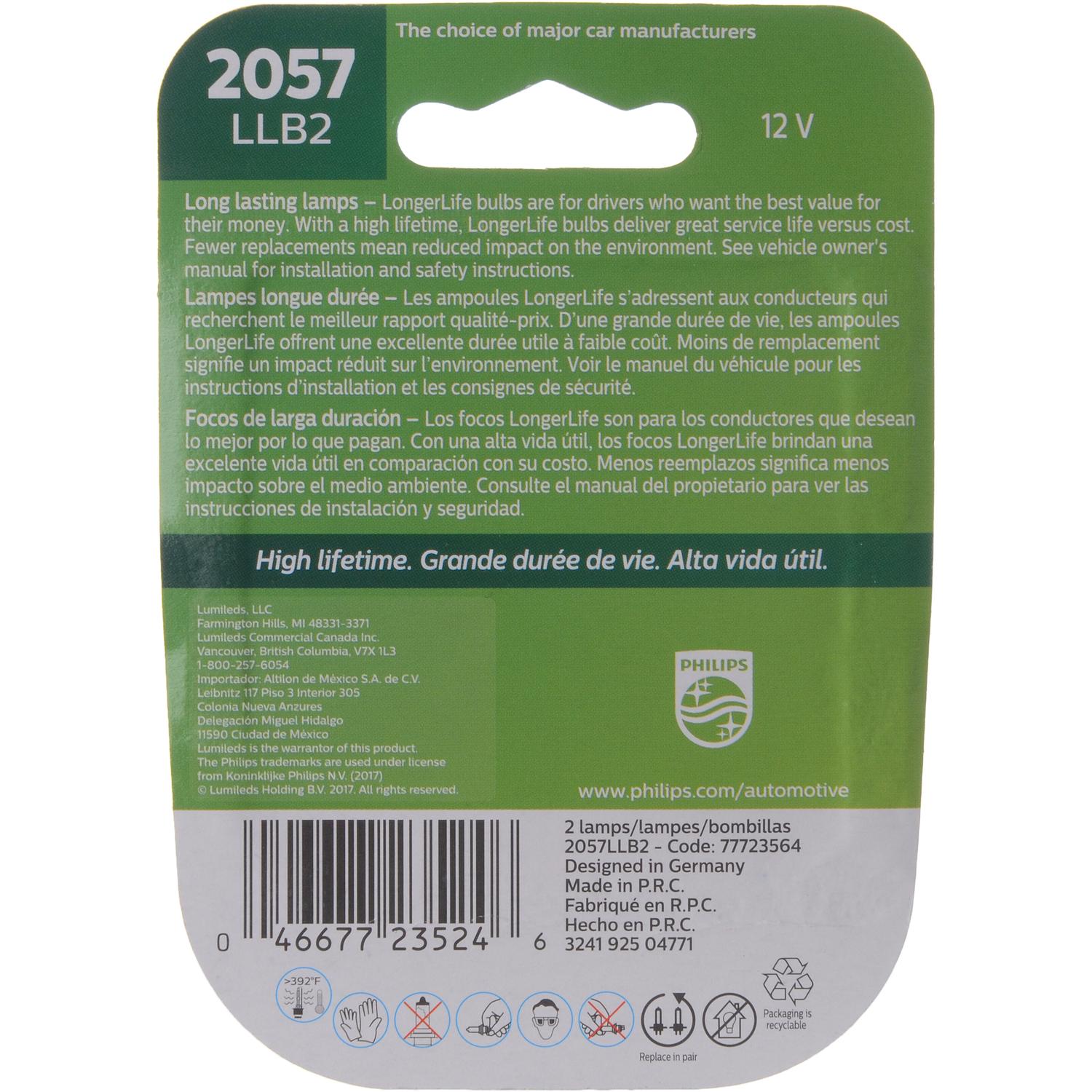 Philips 2057LLB2 - Center High Mount Stop Light Bulb Philips 2057LLB2 Back Up Light Bulb product image 6 of 10