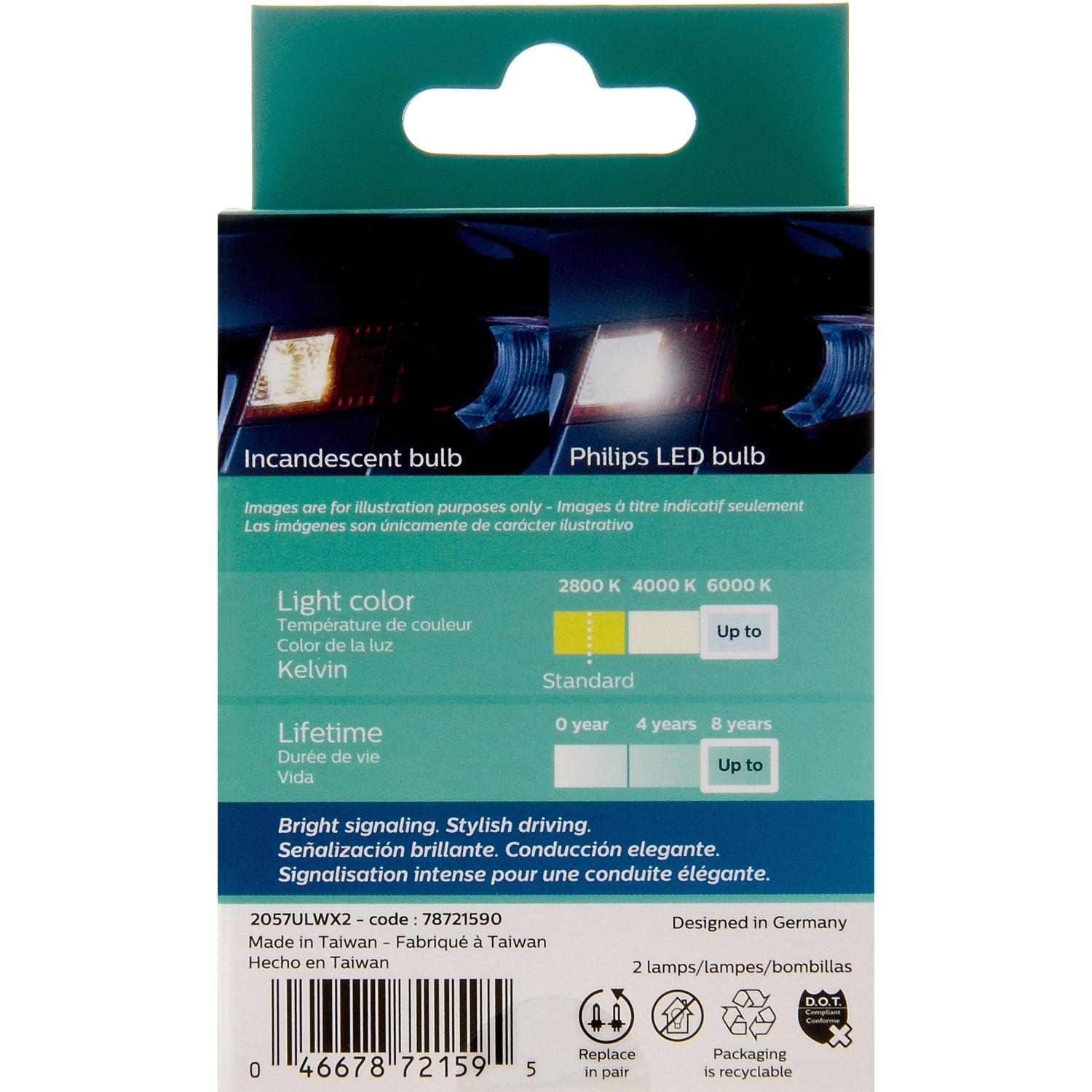 Philips 2057WLED - Multi Purpose Light Bulb Philips 2057WLED Back Up Light Bulb product image 6 of 10