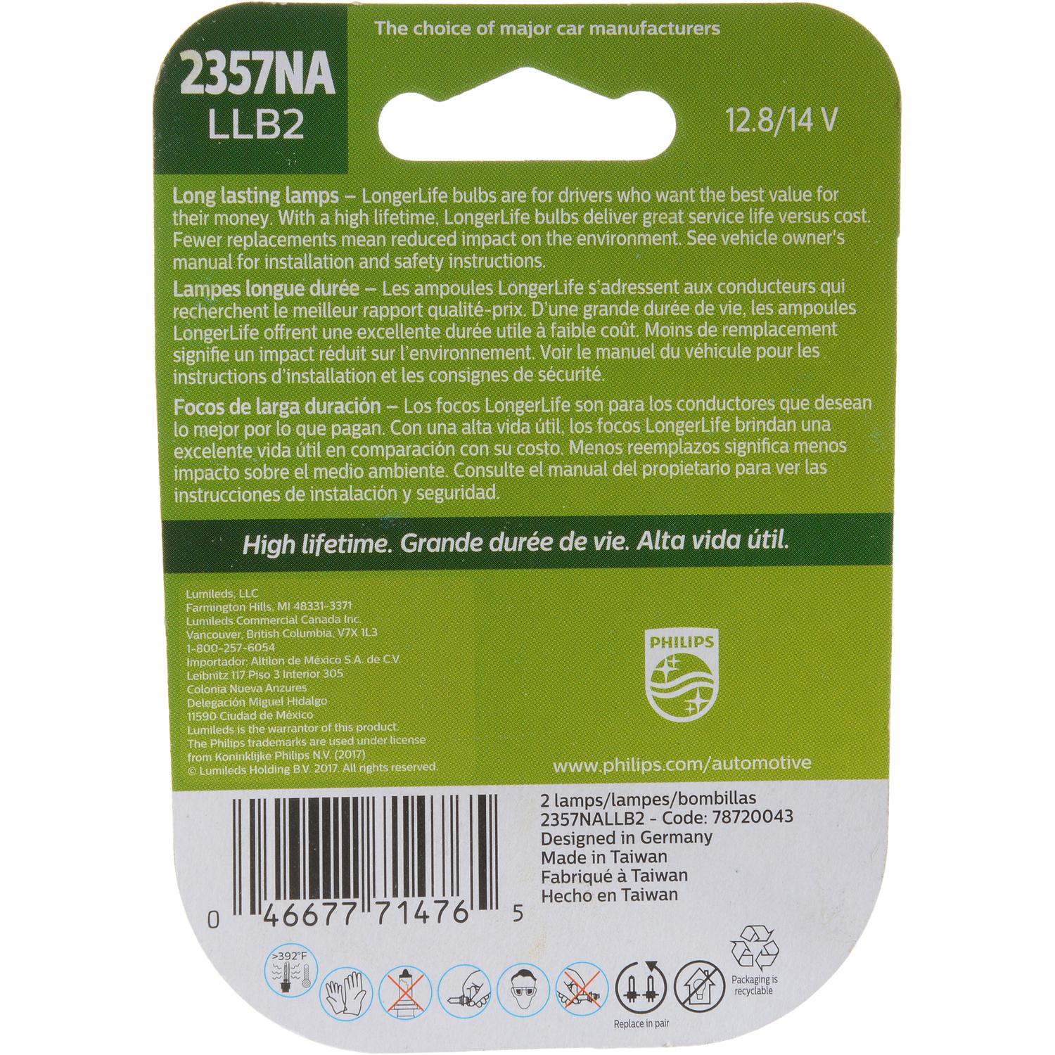 Philips 2357NALLB2 - Turn Signal Light Bulb Philips 2357NALLB2 Daytime Running Light Bulb product image 12 of 20