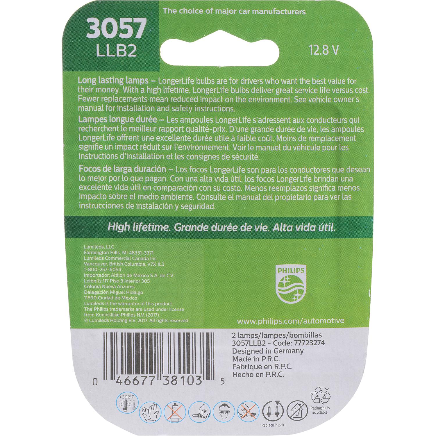 Philips 3057LLB2 - Center High Mount Stop Light Bulb Philips 3057LLB2 Back Up Light Bulb product image 13 of 20