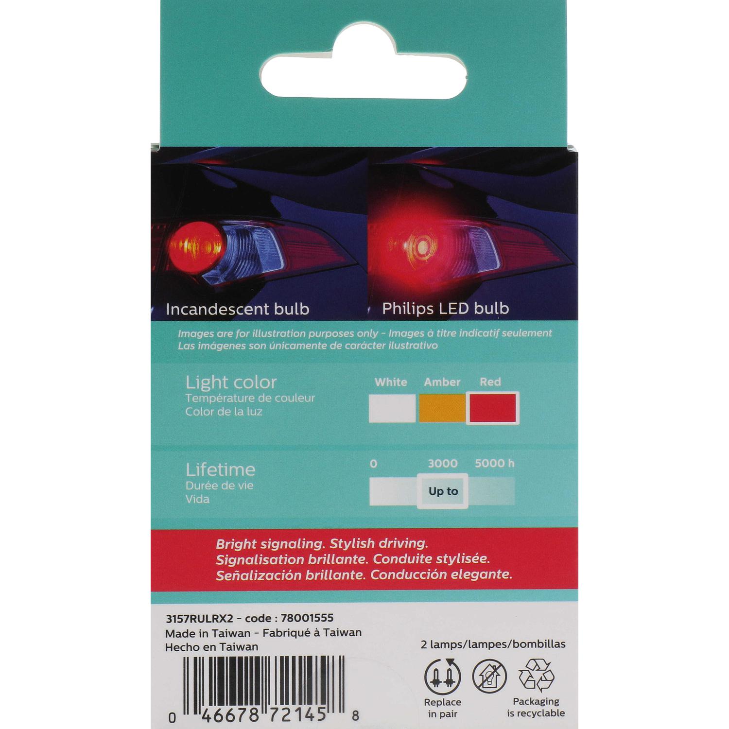 Philips 3157RLED - Multi Purpose Light Bulb Philips 3157RLED Brake Light Bulb product image 7 of 11