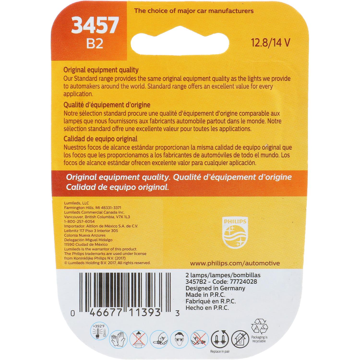 Philips 3457B2 Brake Light Bulb product image 6 of 10
