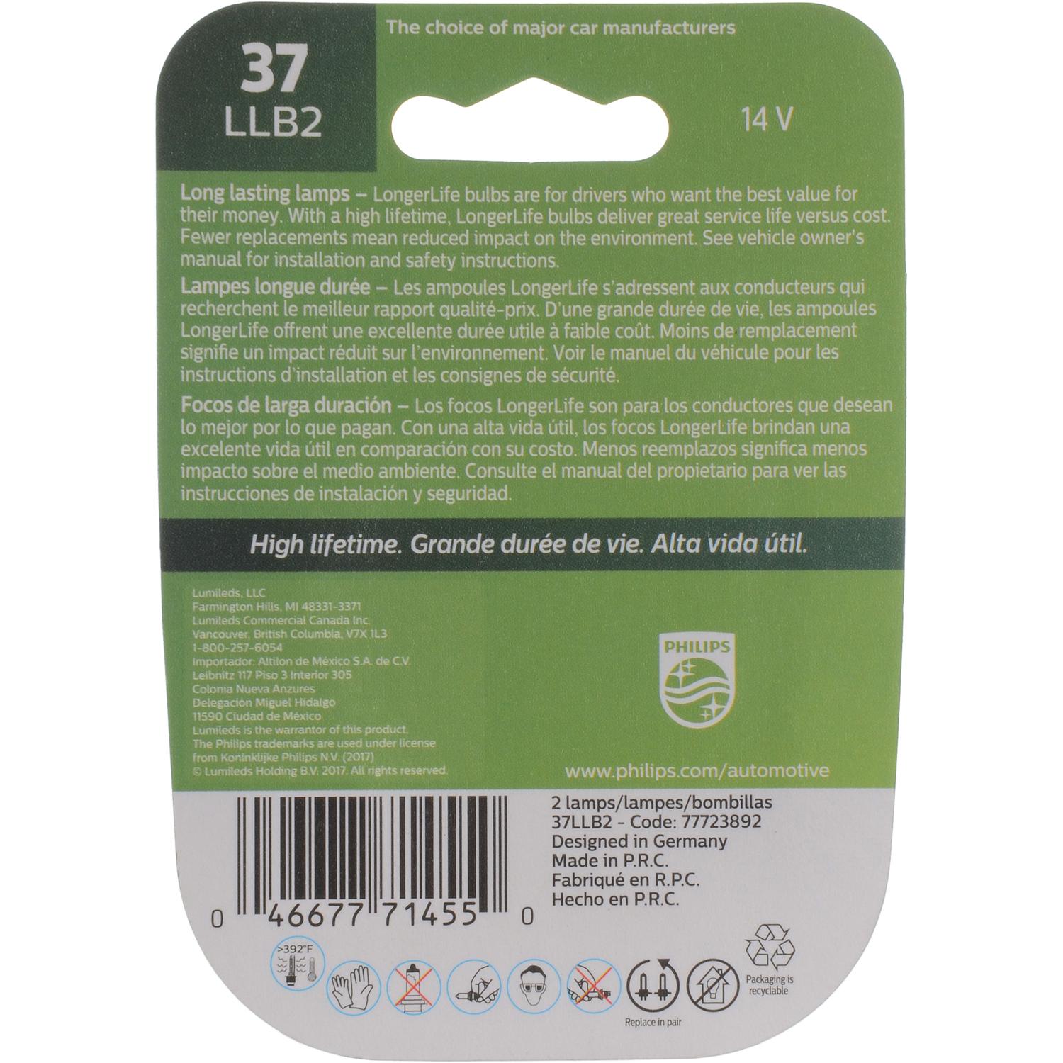 Philips 37LLB2 - Multi Purpose Light Bulb Philips 37LLB2 Ash Tray Light Bulb product image 6 of 10