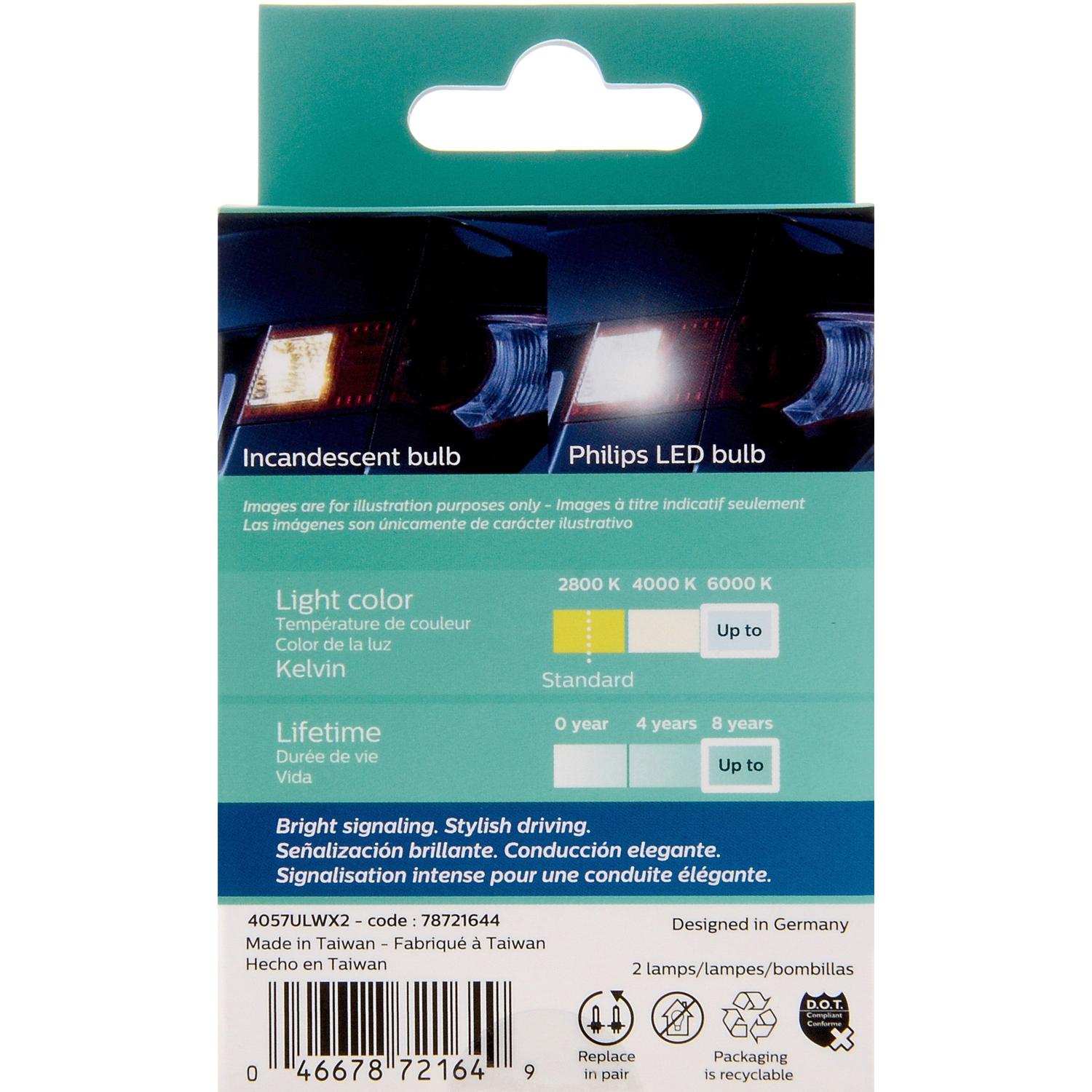 Philips 4057WLED - Multi Purpose Light Bulb Philips 4057WLED Back Up Light Bulb product image 6 of 10