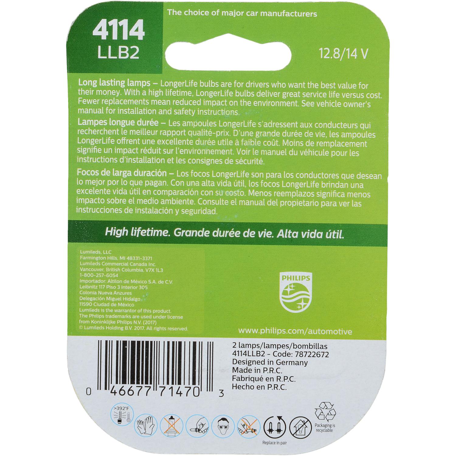 Philips 4114LLB2 - Daytime Running Light Bulb Philips 4114LLB2 Daytime Running Light Bulb product image 6 of 10
