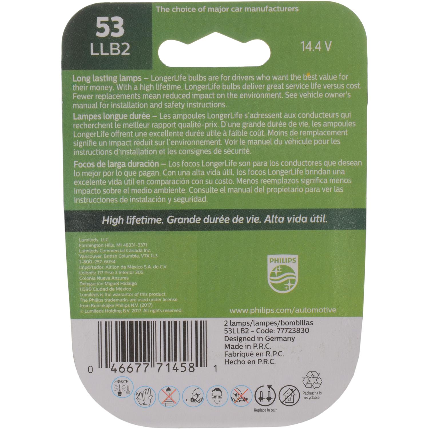 Philips 53LLB2 - Multi Purpose Light Bulb Philips 53LLB2 Ash Tray Light Bulb product image 6 of 10