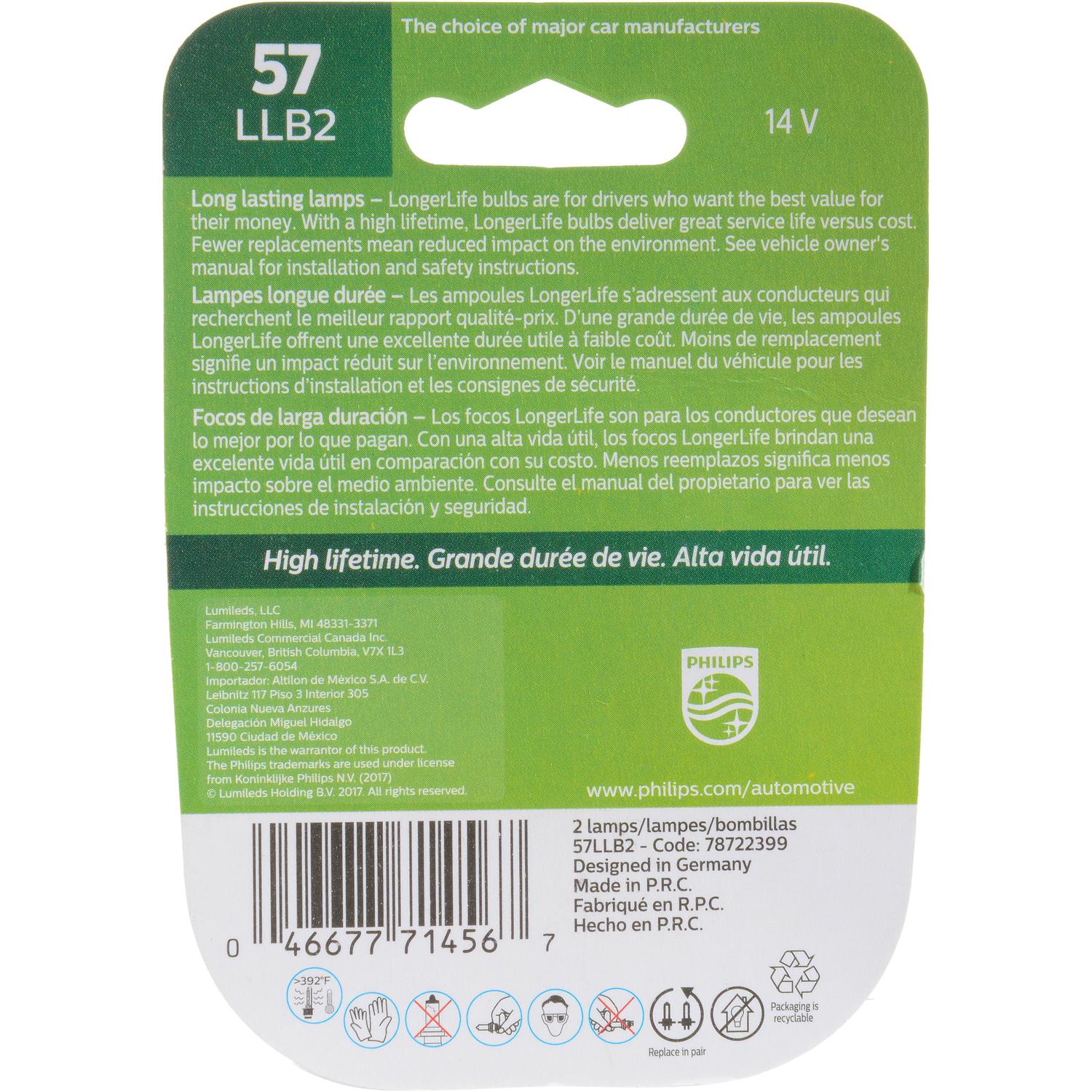 Philips 57LLB2 - Multi Purpose Light Bulb Philips 57LLB2 Ash Tray Light Bulb product image 6 of 10