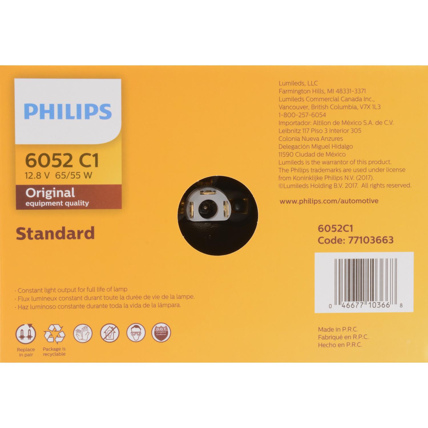 Philips 6052C1 Headlight Bulb product image 6 of 10