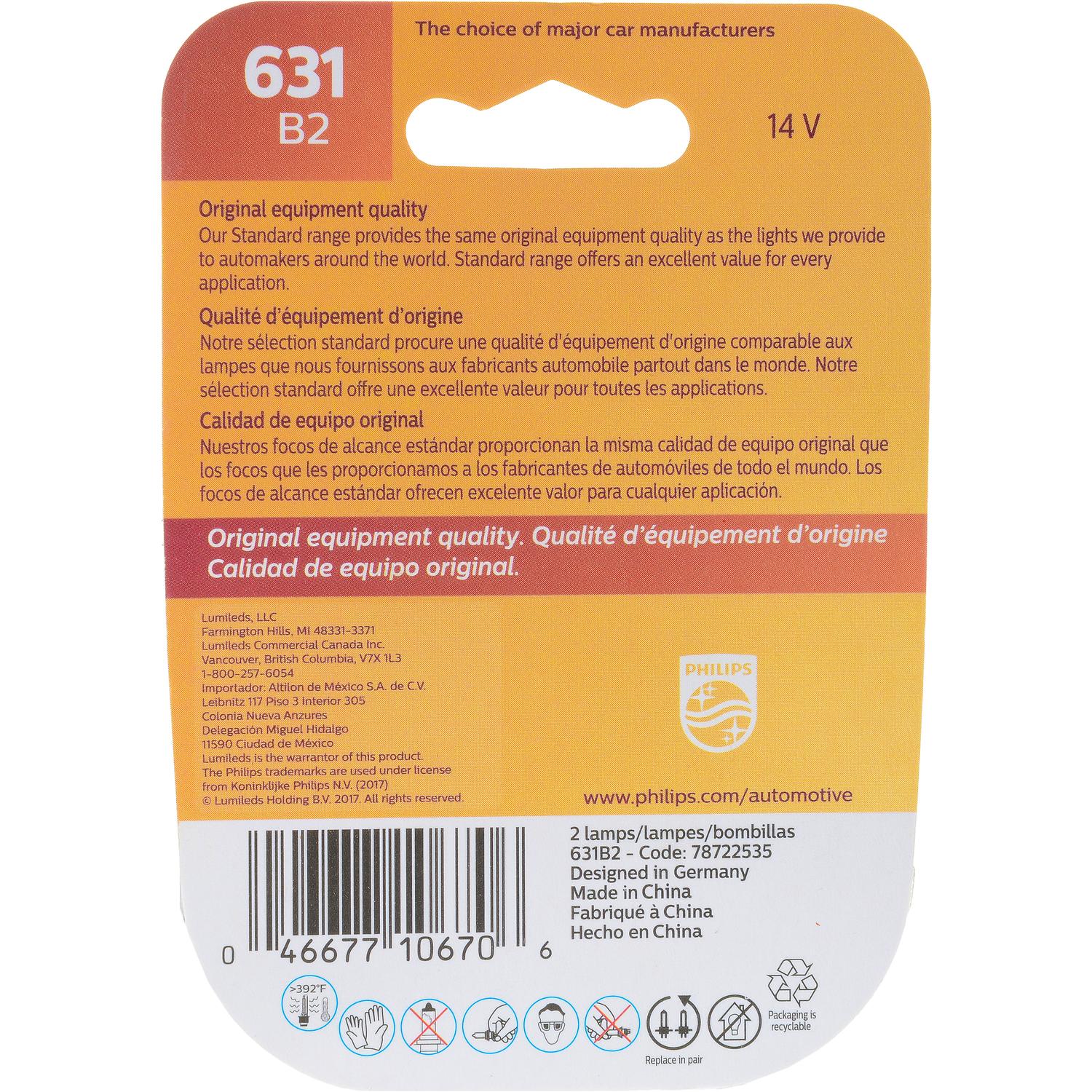 Philips 631B2 - Multi Purpose Light Bulb Philips 631B2 Courtesy Light Bulb product image 6 of 10