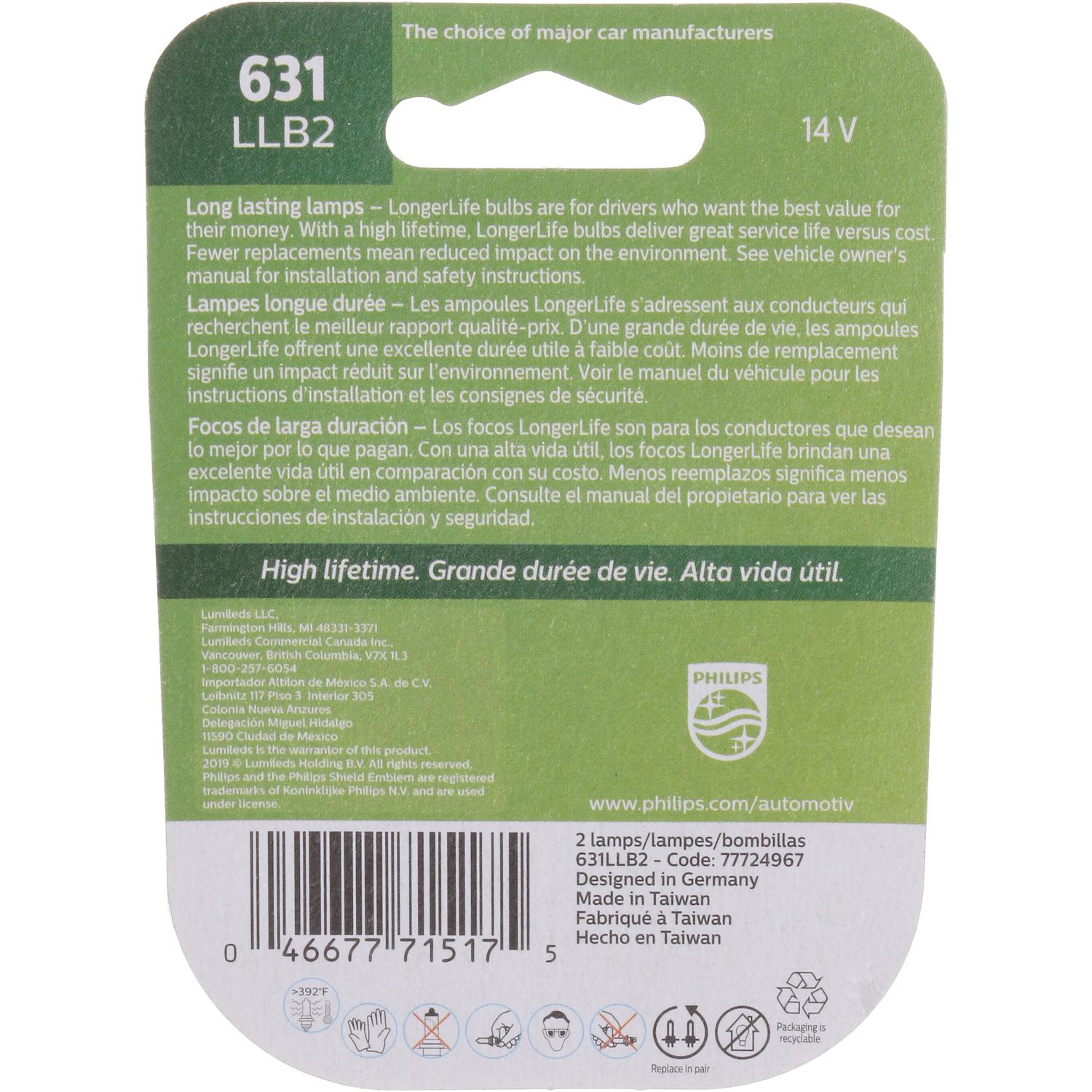 Philips 631LLB2 - Multi Purpose Light Bulb Philips 631LLB2 Courtesy Light Bulb product image 6 of 10
