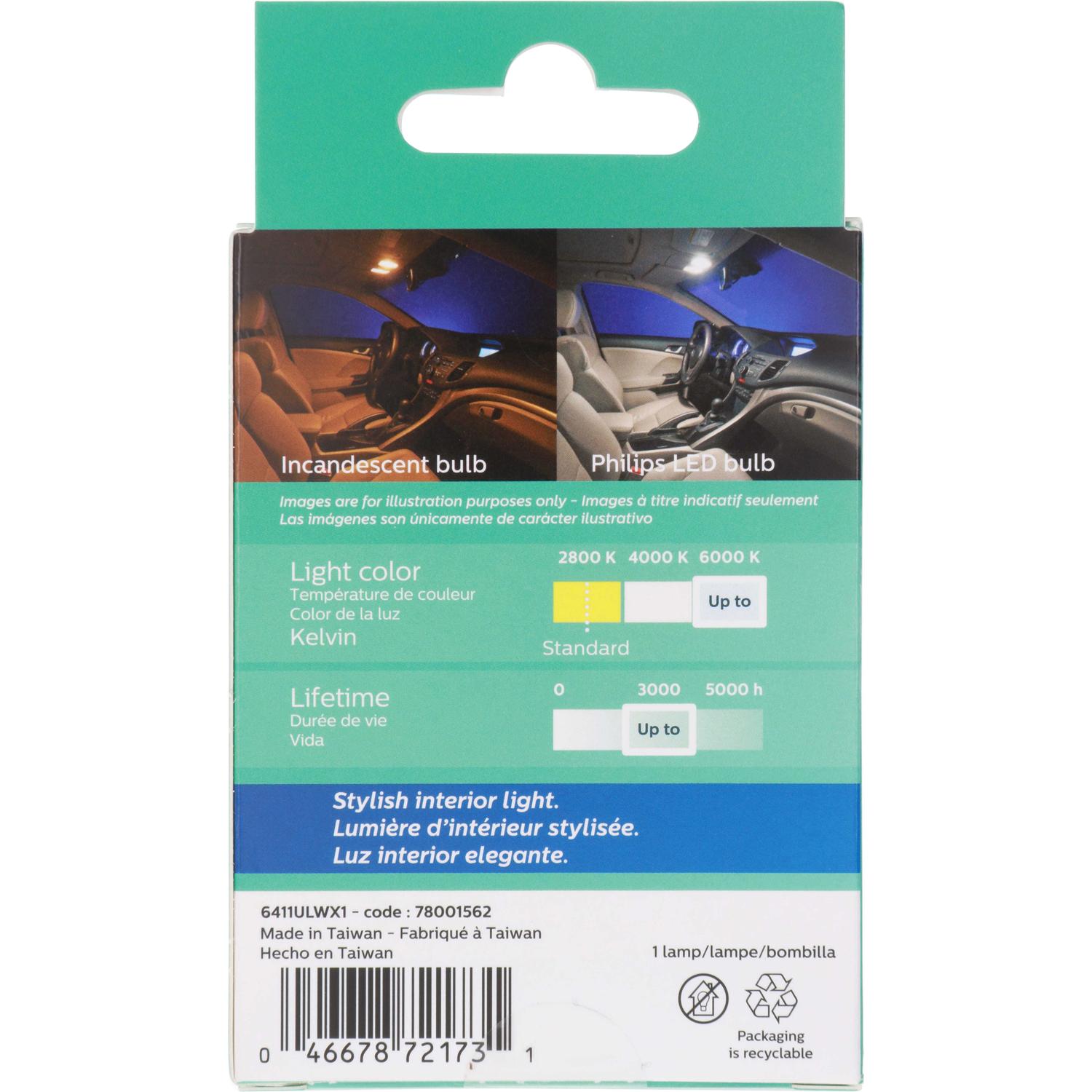 Philips 6411WLED - Multi Purpose Light Bulb Philips 6411WLED Center High Mount Stop Light Bulb product image 7 of 11