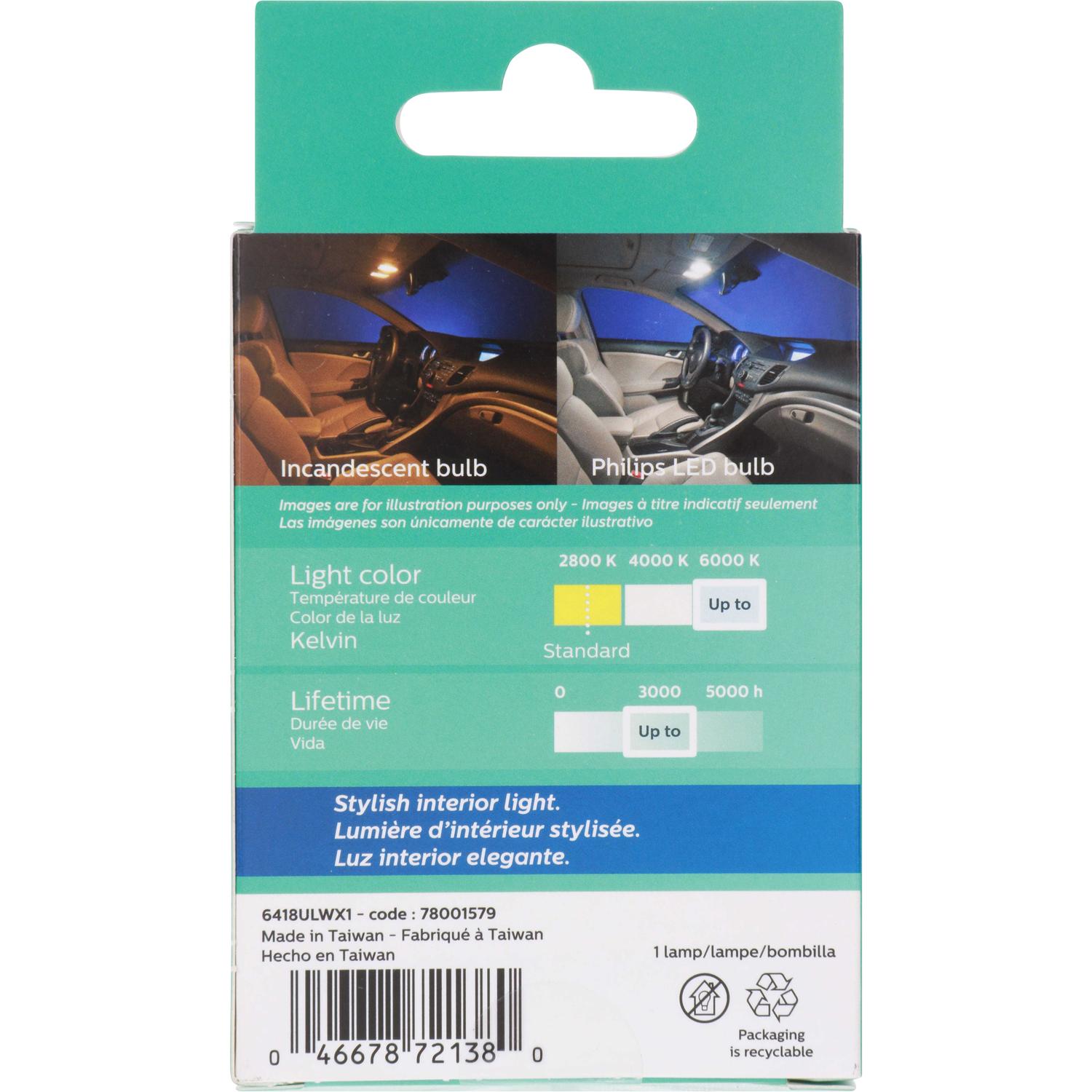 Philips 6418WLED - Multi Purpose Light Bulb Philips 6418WLED Ash Tray Light Bulb product image 7 of 11