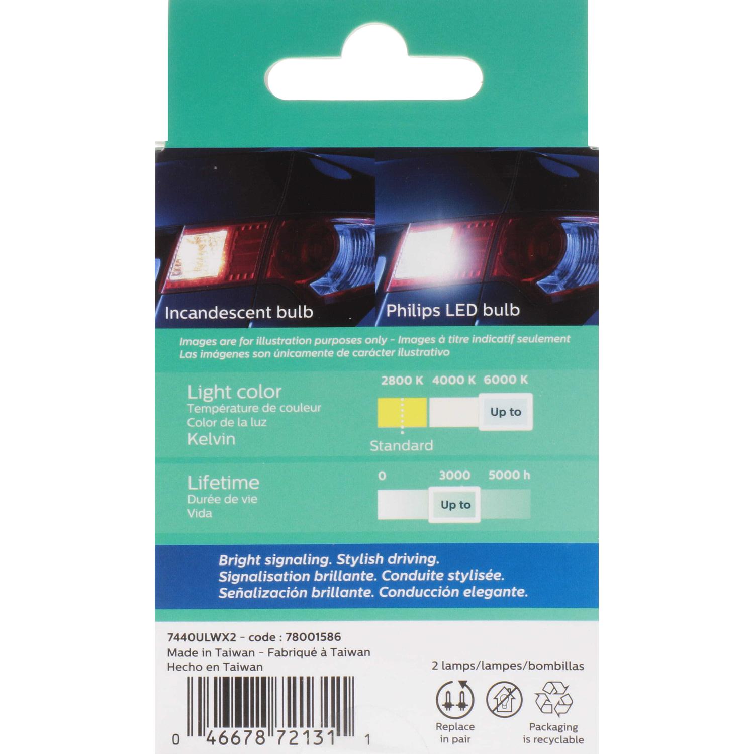 Philips 7440WLED - Multi Purpose Light Bulb Philips 7440WLED Back Up Light Bulb product image 7 of 11