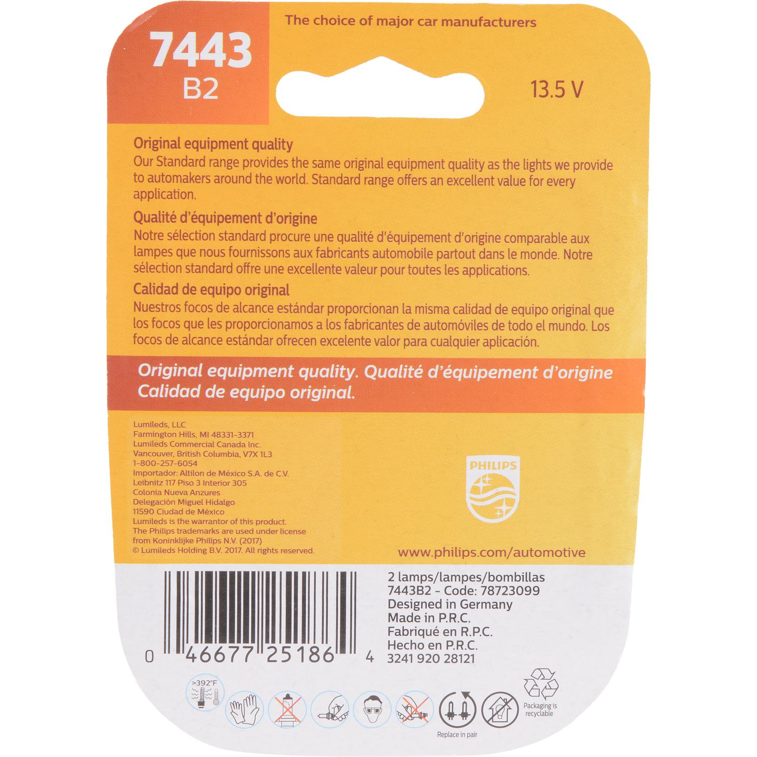Philips 7443B2 - Turn Signal Light Bulb Philips 7443B2 Back Up Light Bulb product image 6 of 10