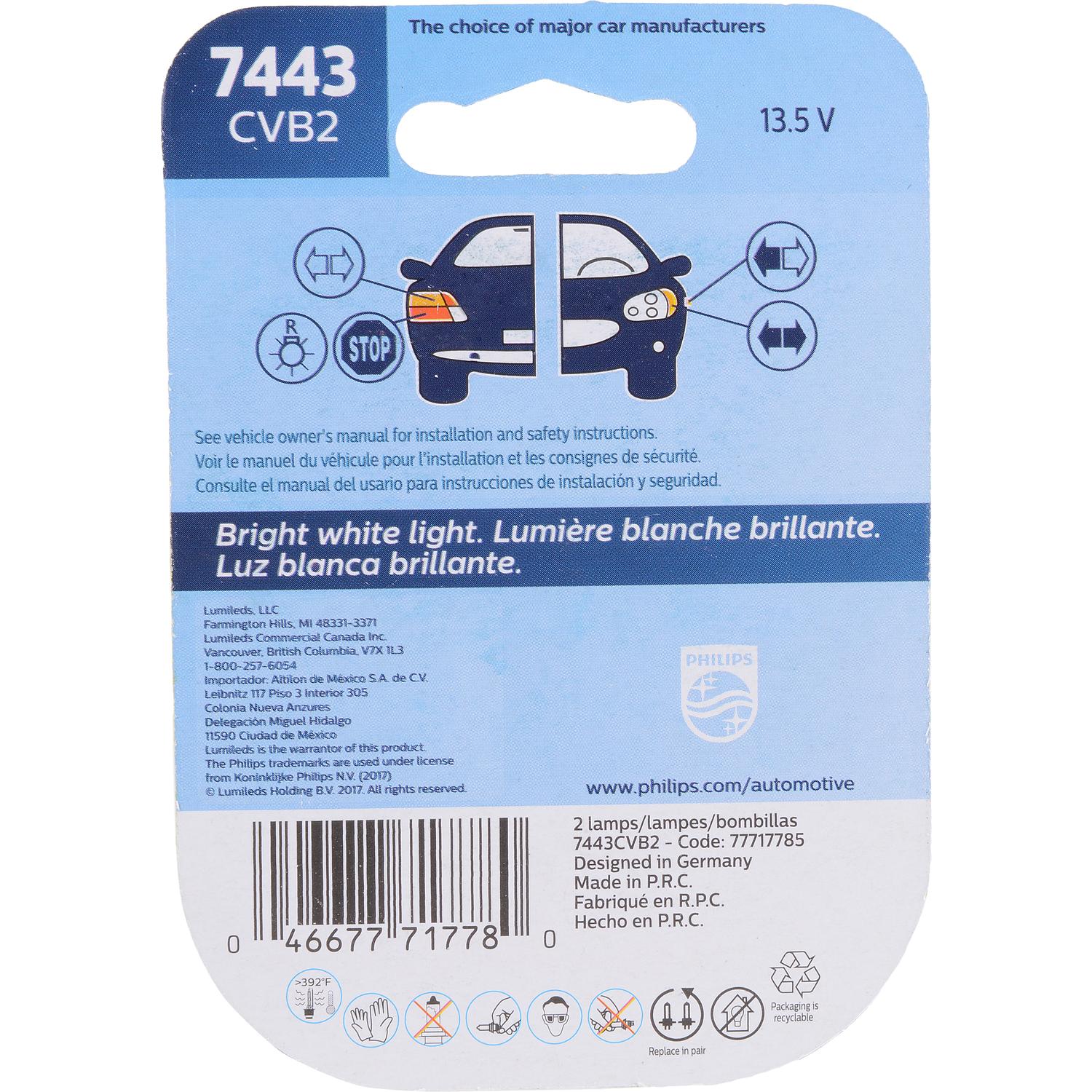 Philips 7443CVB2 - Turn Signal Light Bulb Philips 7443CVB2 Back Up Light Bulb product image 6 of 10