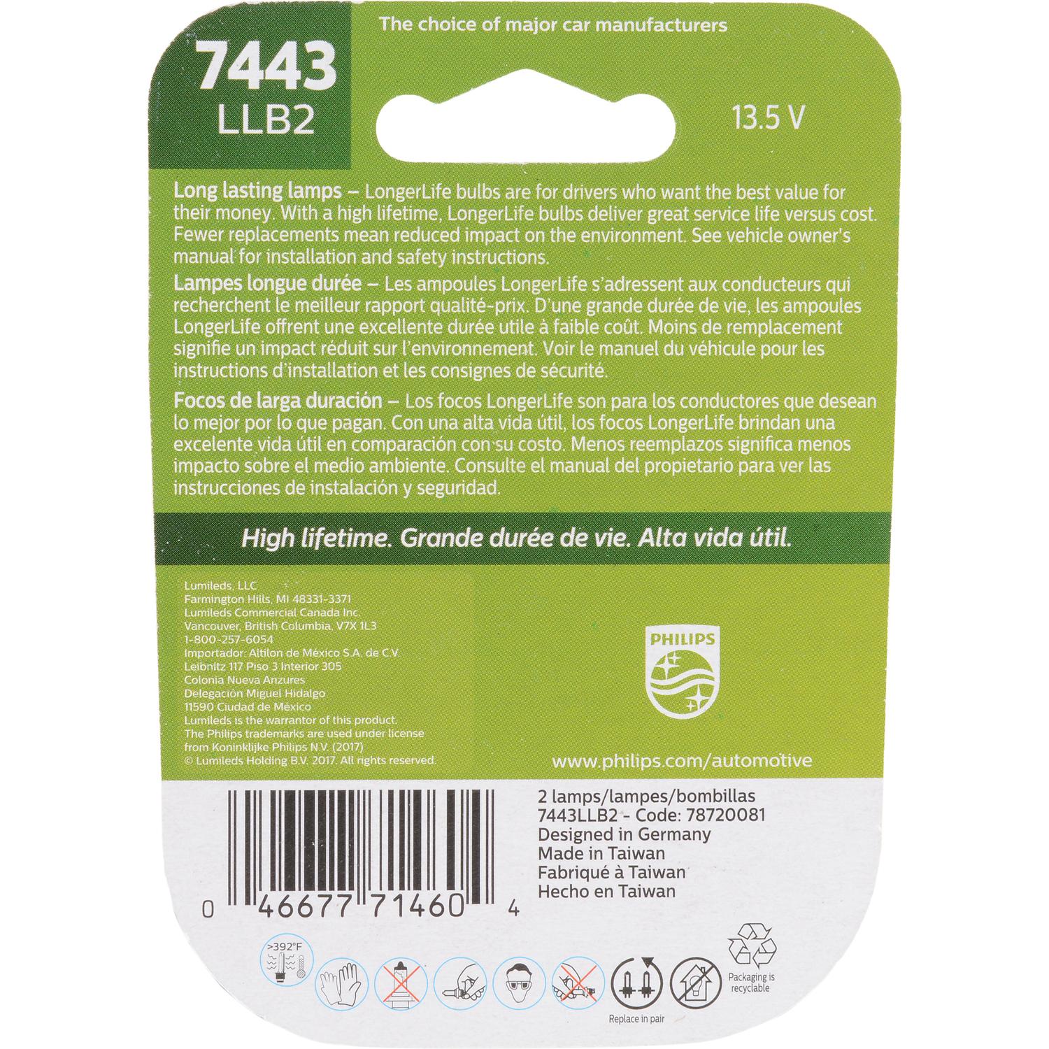 Philips 7443LLB2 - Turn Signal Light Bulb Philips 7443LLB2 Back Up Light Bulb product image 7 of 13