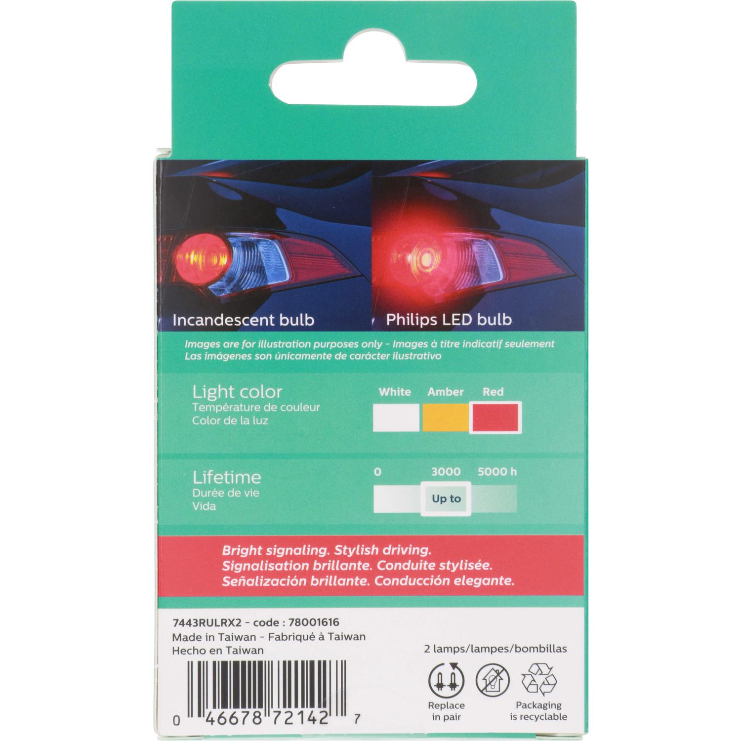 Philips 7443RLED - Multi Purpose Light Bulb Philips 7443RLED Back Up Light Bulb product image 14 of 22