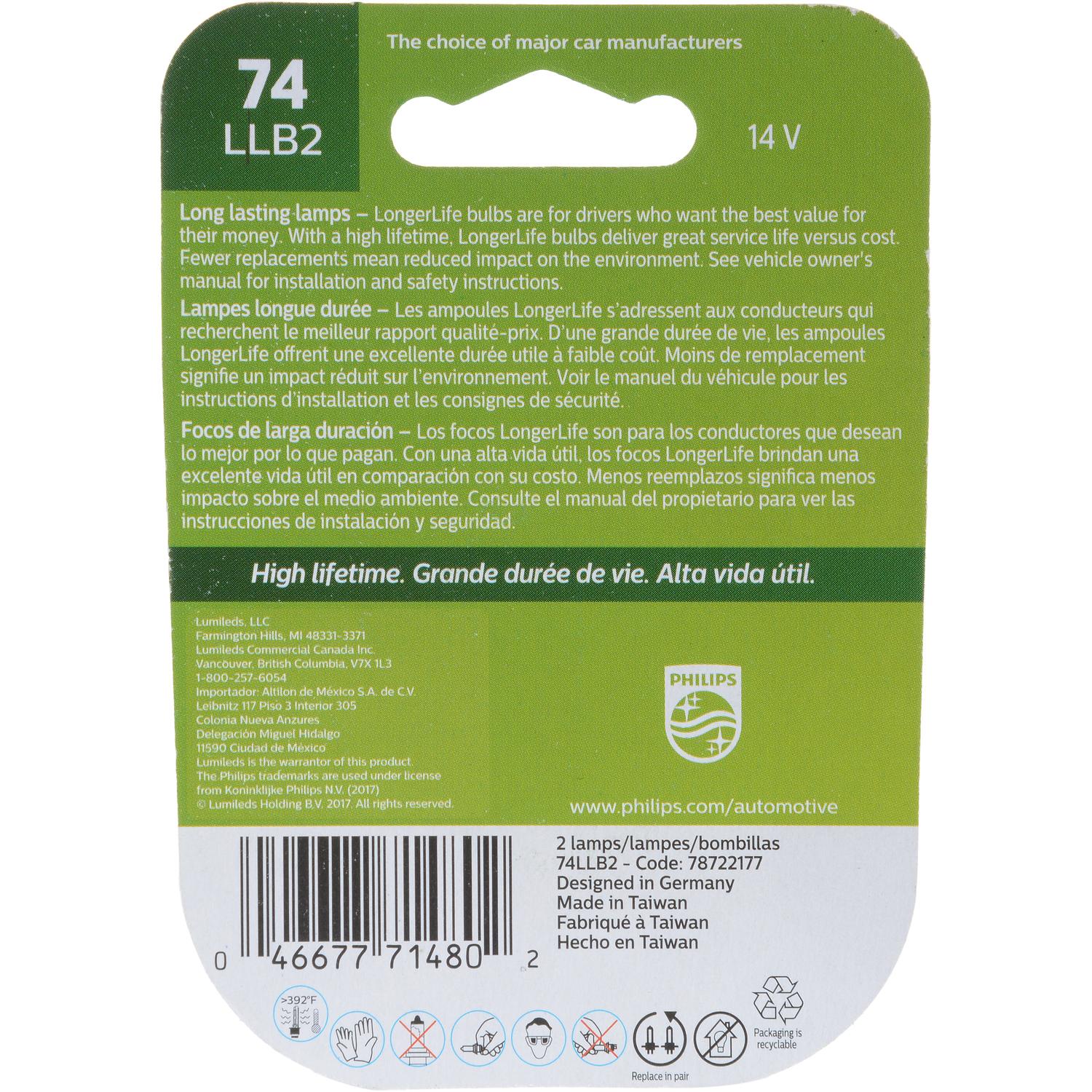 Philips 74LLB2 - Multi Purpose Light Bulb Philips 74LLB2 Ash Tray Light Bulb product image 6 of 10